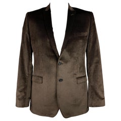 DOLCE 
GABBANA Size 42 Regular Brown Velvet Cotton / Viscose Sport Coat