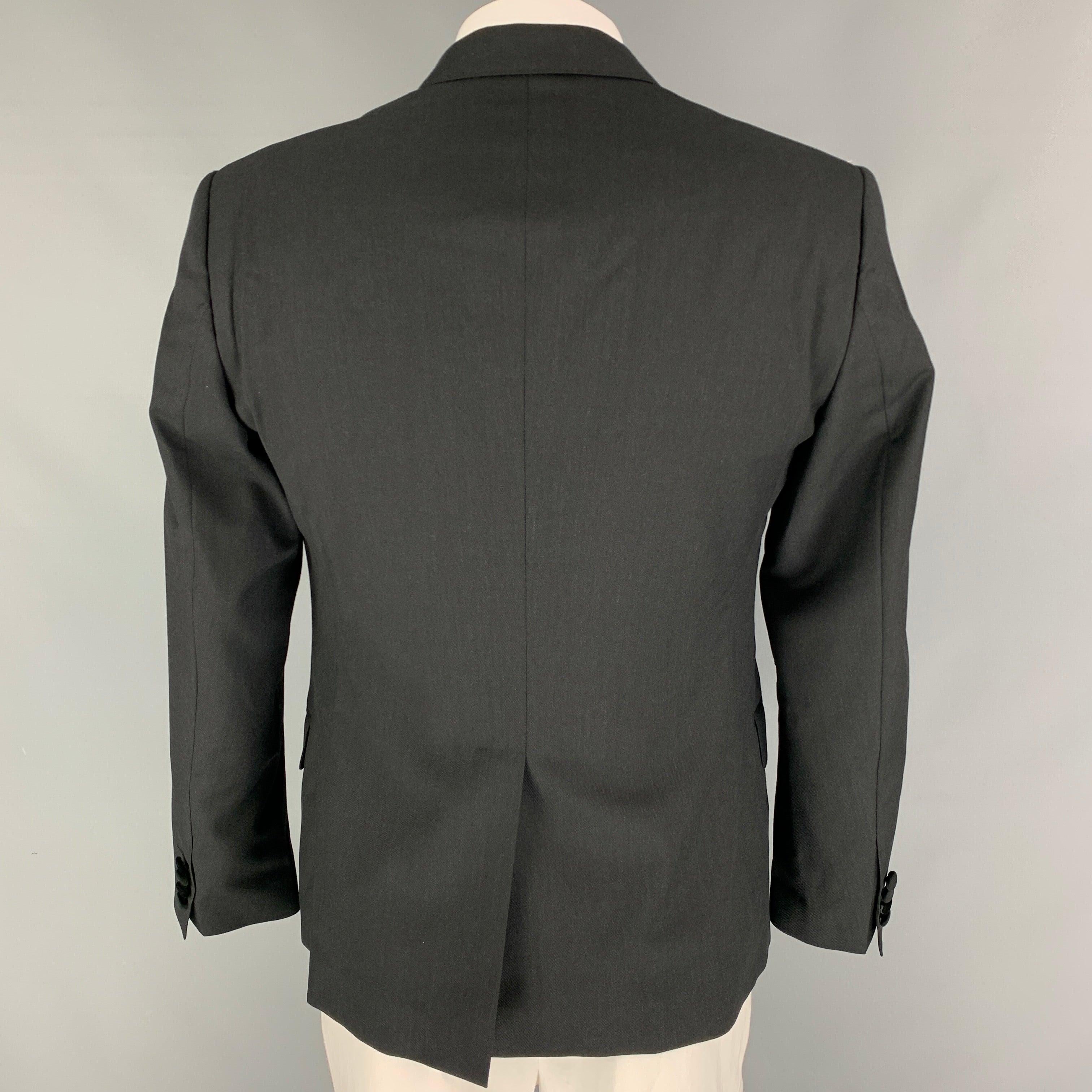 Men's DOLCE & GABBANA Size 42 Regular Charcoal Wool Peak Lapel Sport Coat For Sale