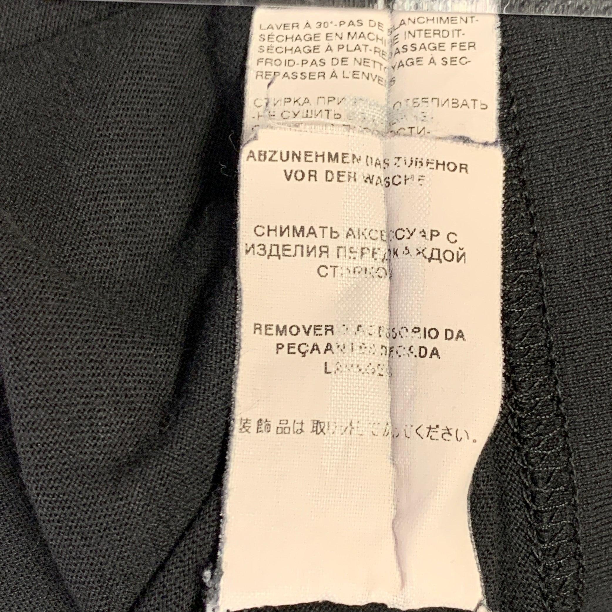 DOLCE & GABBANA Size 44 Black Cotton Jersey Distressed V-Neck T-shirt For Sale 4