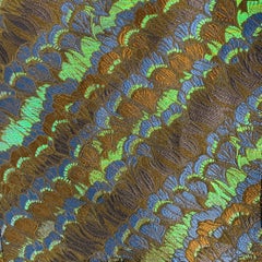 DOLCE & GABBANA Size 44 Black Green Blue Jacquard Polyester Suit