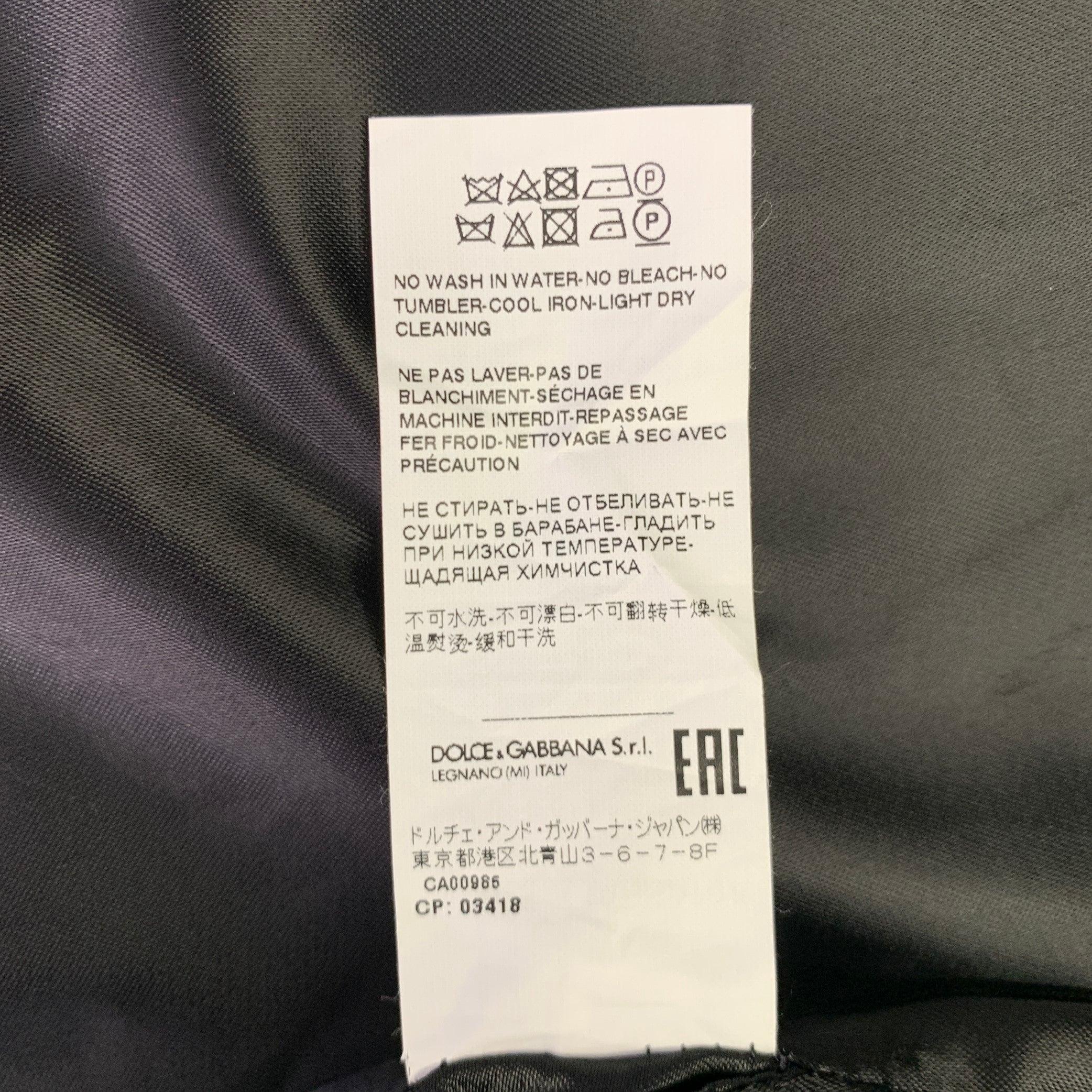DOLCE & GABBANA Size 44 Black White Plaid Wool Blend Oversized Coat For Sale 3