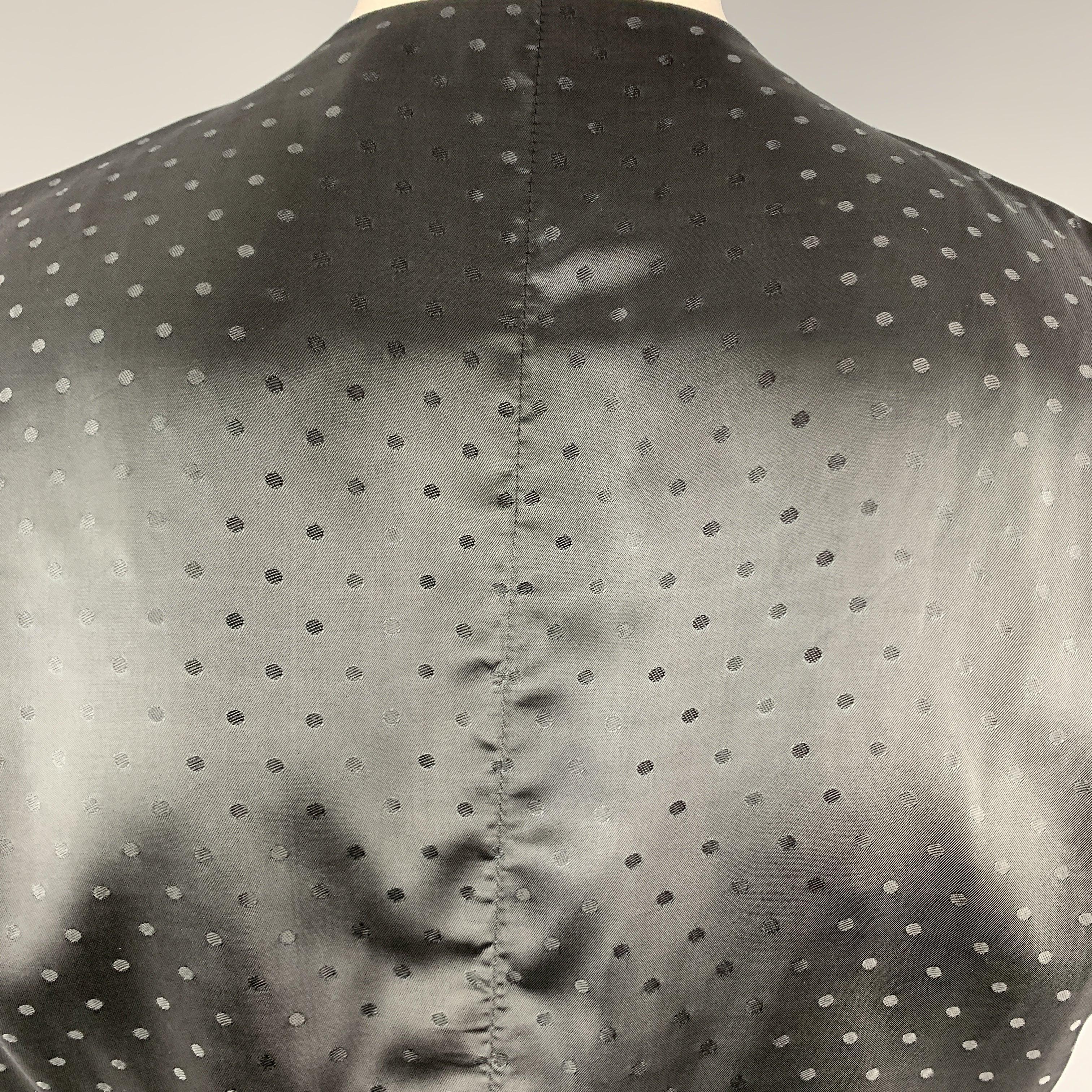 DOLCE & GABBANA Size 44 Black Wool Blend Polka Dot Back Buttoned Vest For Sale 2