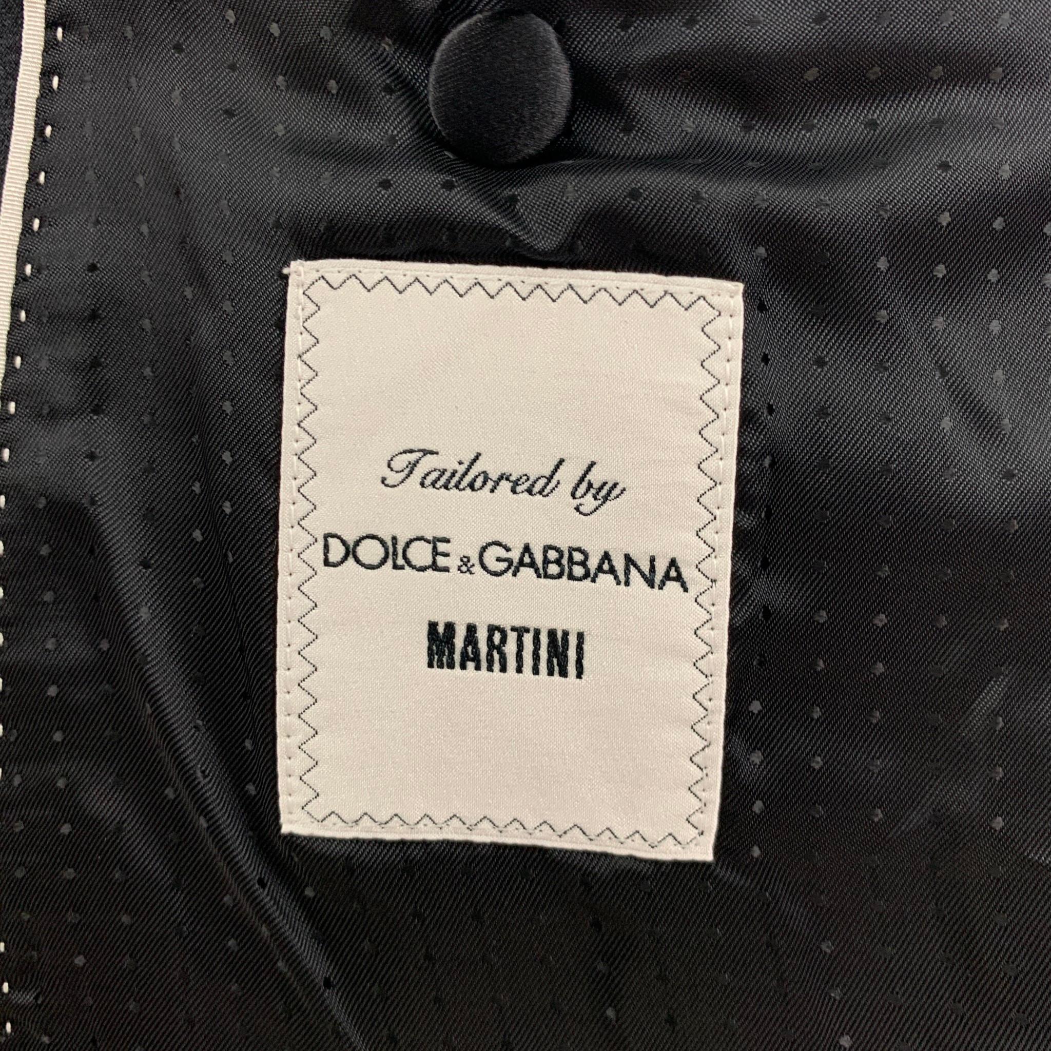 DOLCE & GABBANA Size 44 Regular Beige Black Silk Blend Sport Coat 5