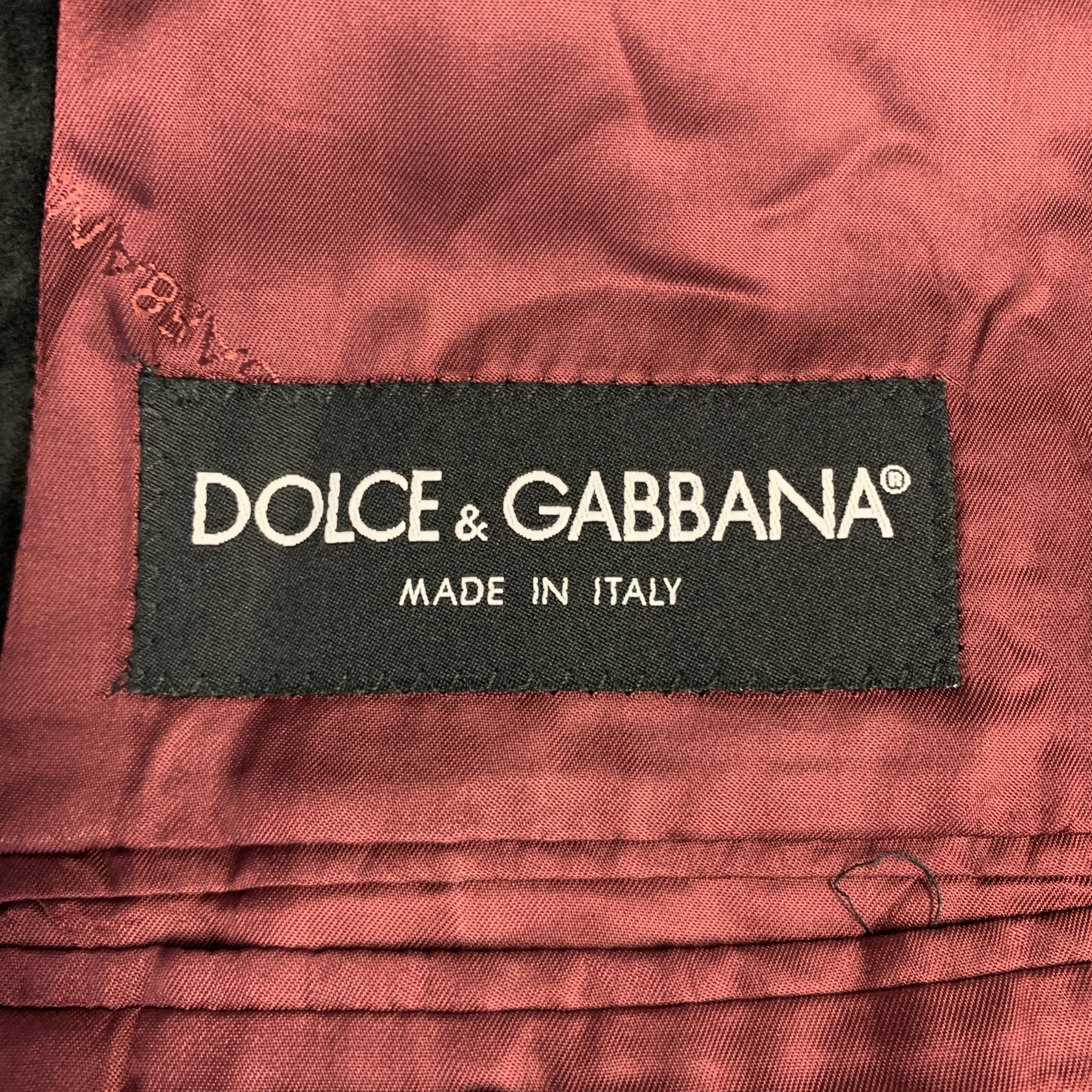 DOLCE & GABBANA Size 44 Regular Black Cotton Velvet Sport Coat 1