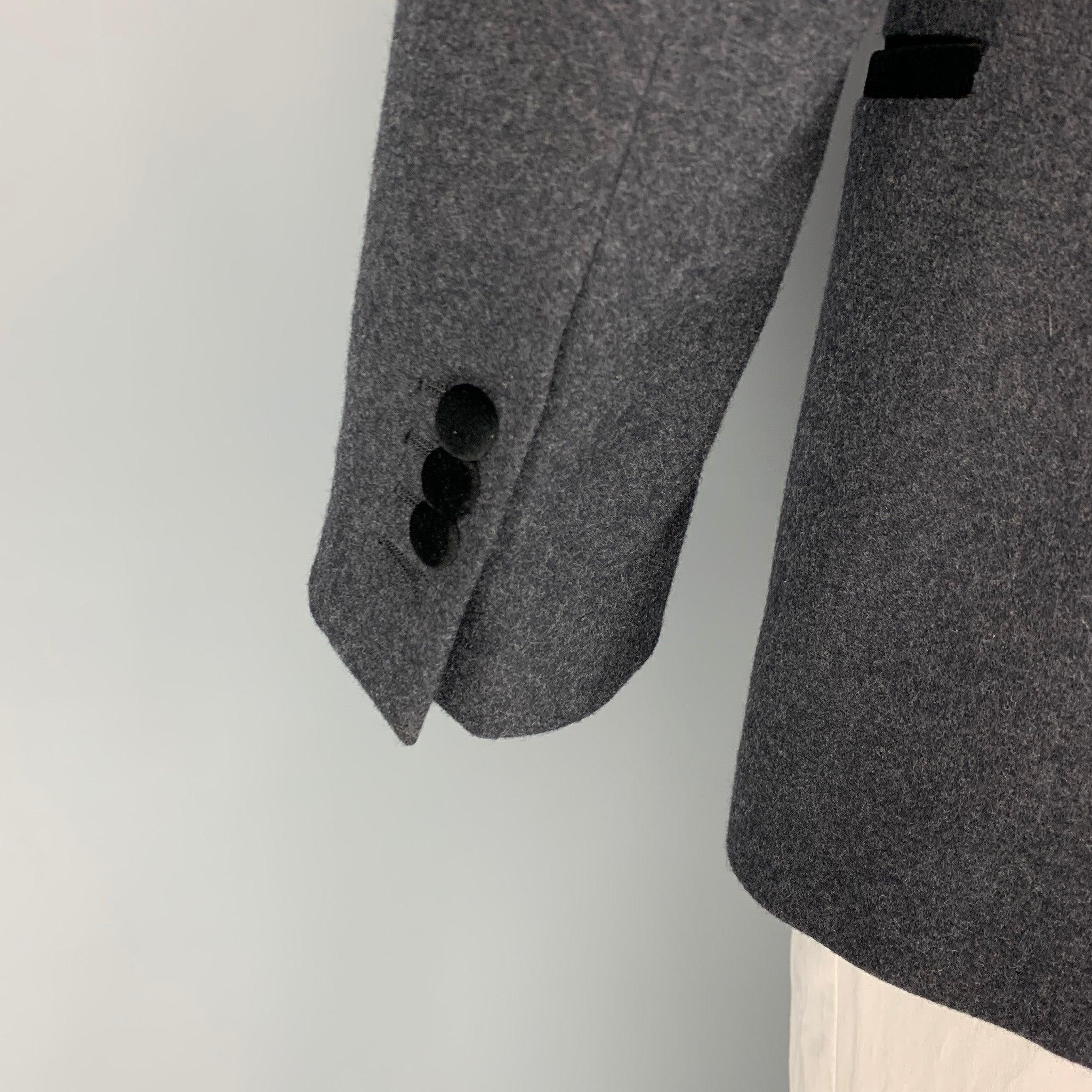 DOLCE & GABBANA Size 44 Regular Charcoal Black Wool Sport Coat For Sale 1
