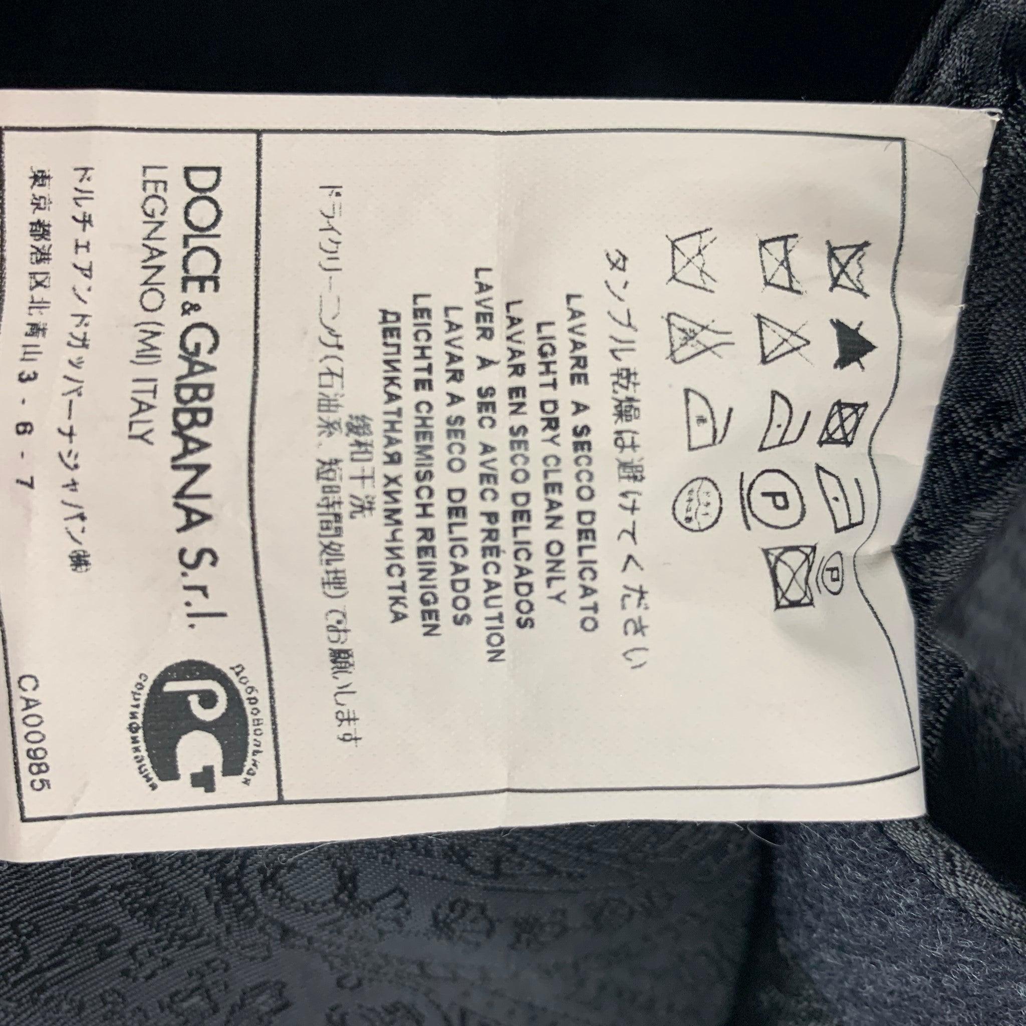 DOLCE & GABBANA Size 44 Regular Charcoal Black Wool Sport Coat For Sale 3