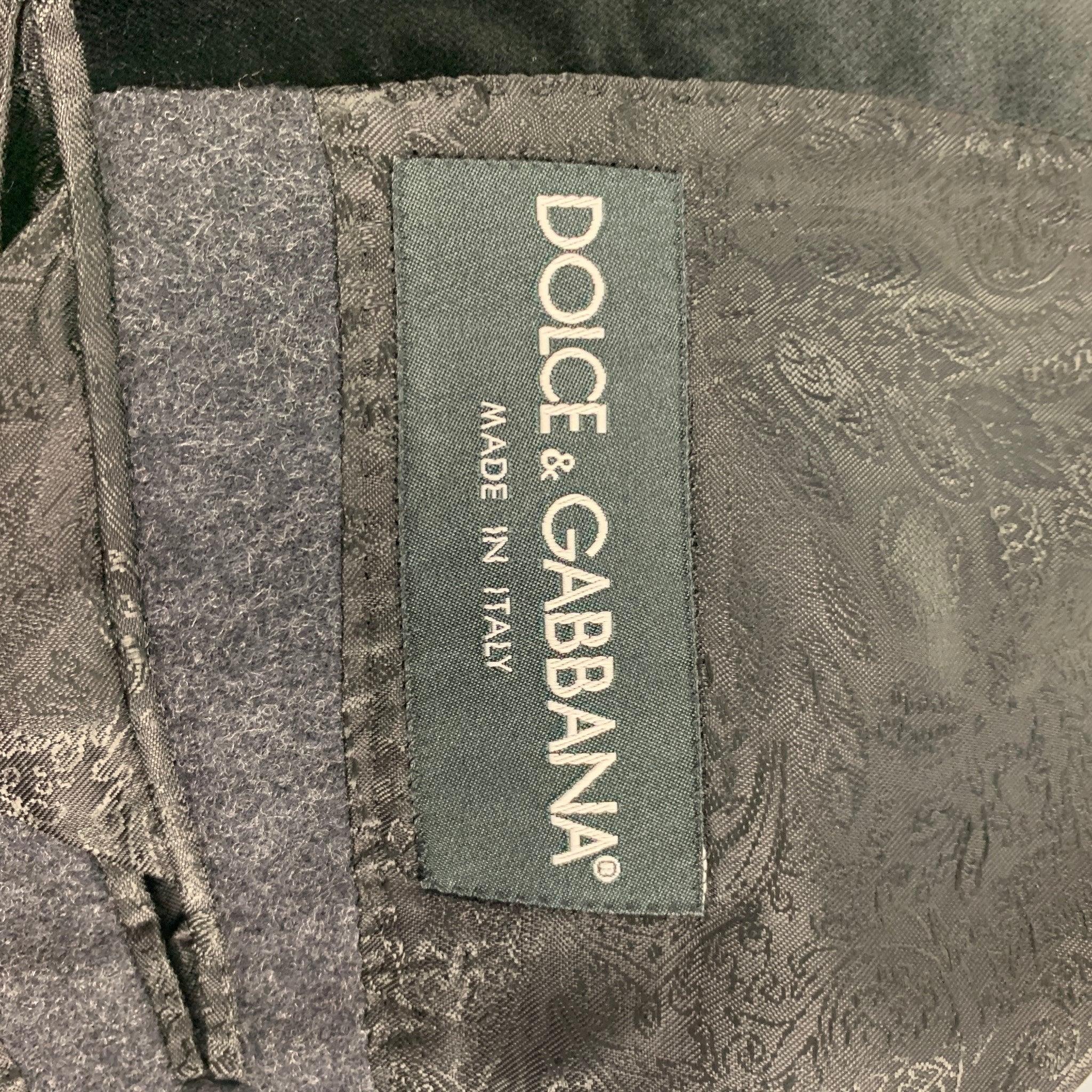 DOLCE & GABBANA Size 44 Regular Charcoal Black Wool Sport Coat For Sale 4