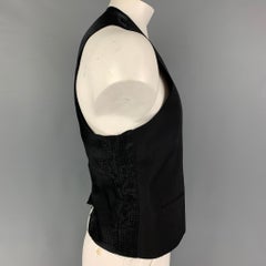 DOLCE & GABBANA Gilet con bottoni in lana e seta nera taglia 46