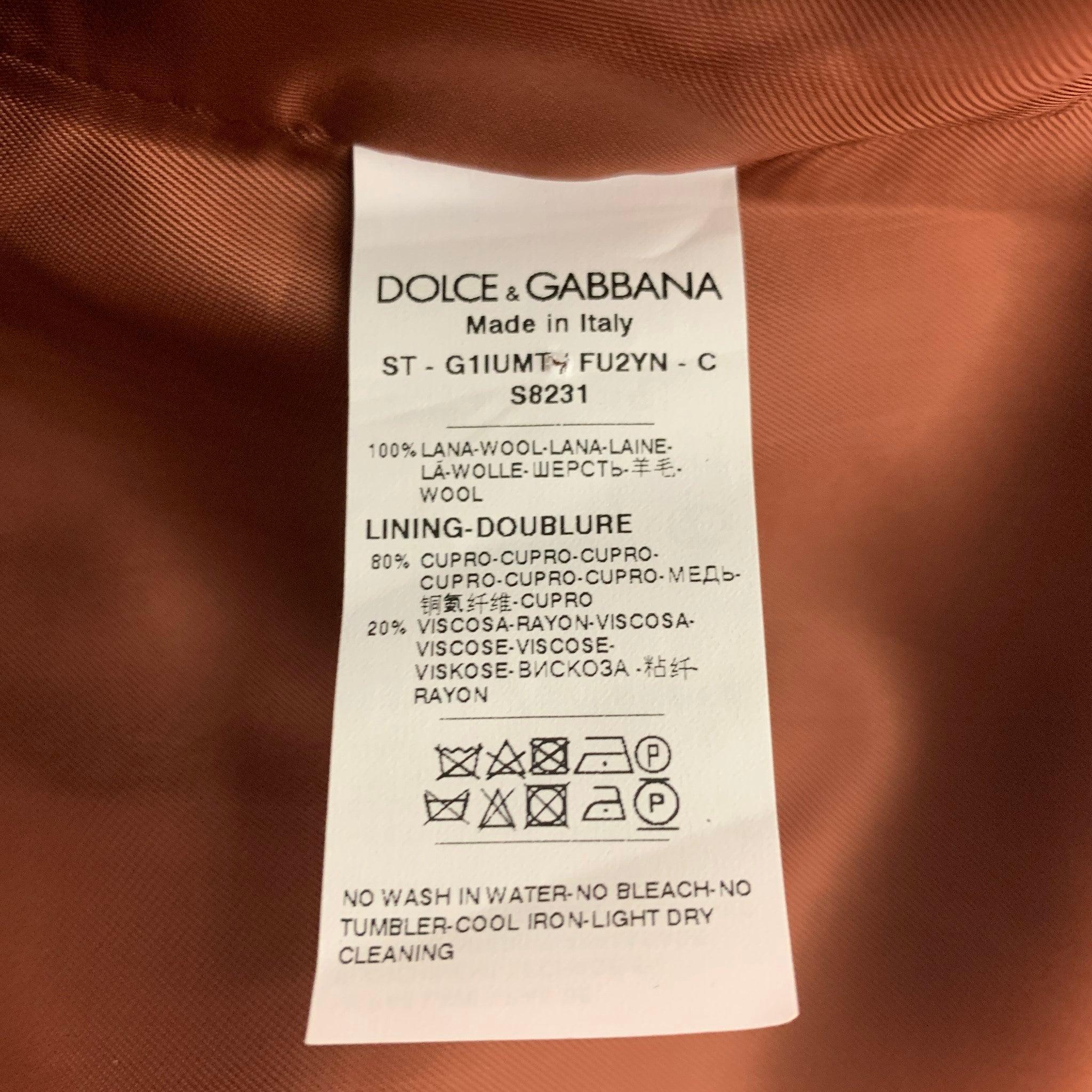 Men's DOLCE & GABBANA Size 46 Brown Wool Buttoned Vest For Sale