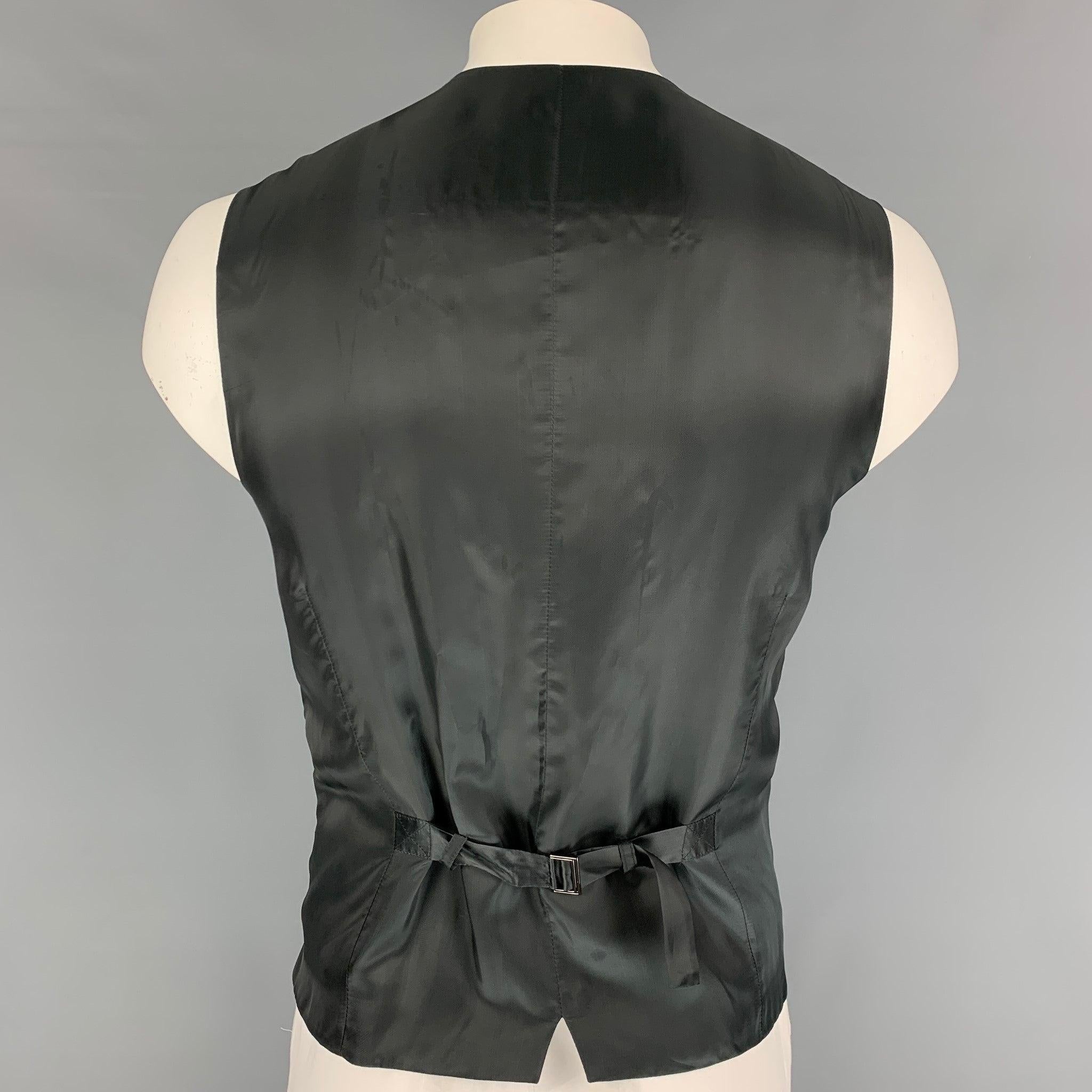 DOLCE & GABBANA Size 46 Charcoal Iridescent Wool Mohair Vest In Good Condition For Sale In San Francisco, CA