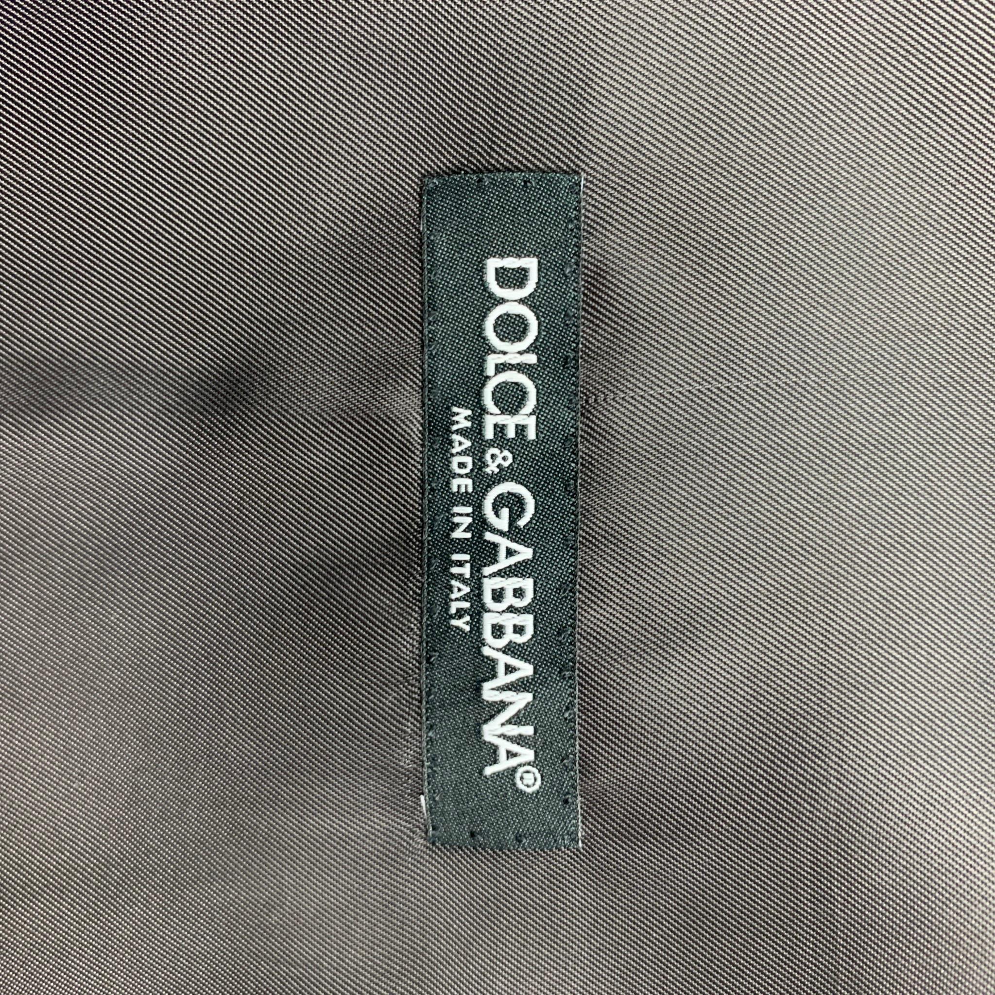 Black DOLCE & GABBANA Size 46 Charcoal Plaid Wool Buttoned Grey Vest