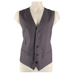 DOLCE & GABBANA Size 46 Solid Wool Buttoned Mauve Vest