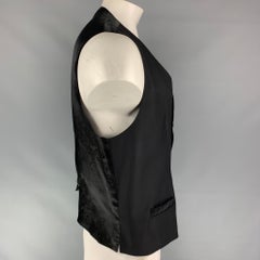 DOLCE & GABBANA Size 48 Black Wool Blend Buttoned Vest
