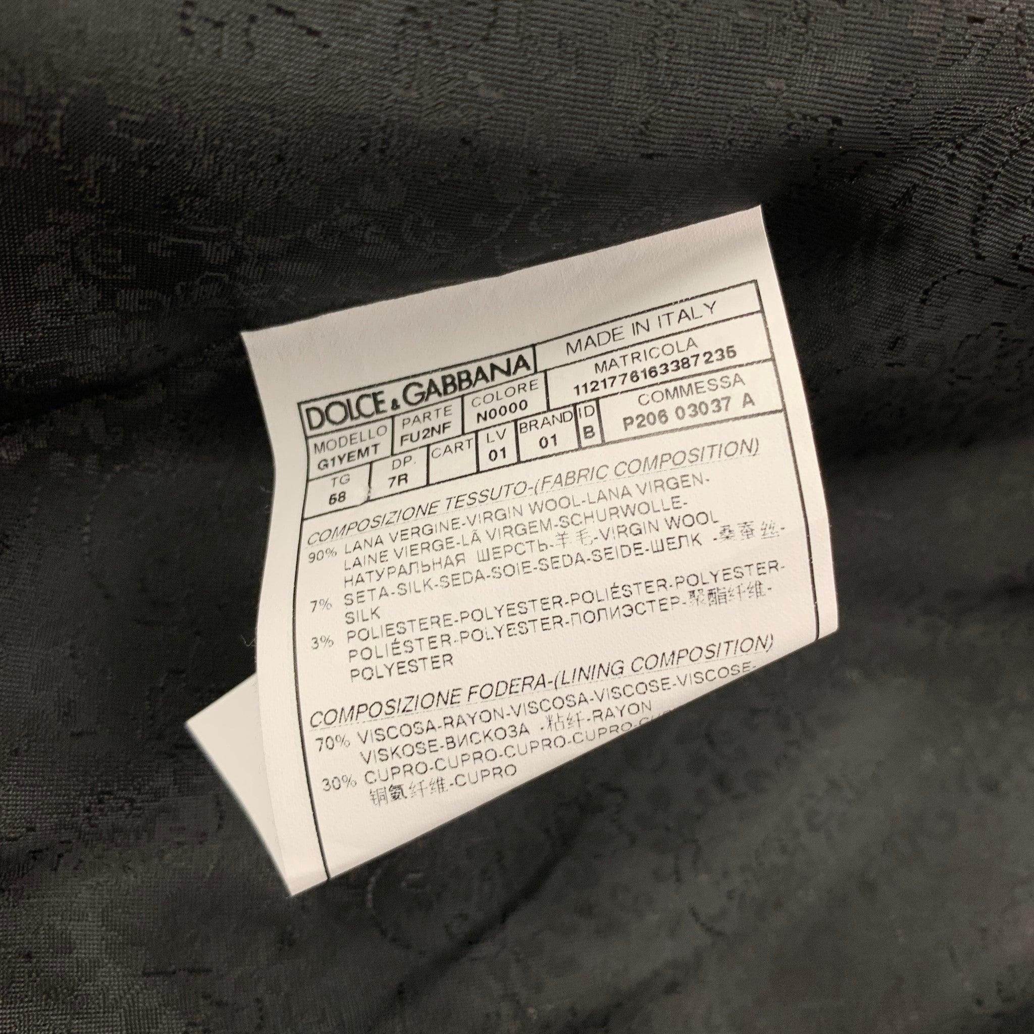 Men's DOLCE & GABBANA Size 48 Black Wool Blend Buttoned Vest For Sale