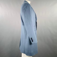 DOLCE & GABBANA Size 48 Blue Wool Cashmere Hidden Buttons Coat