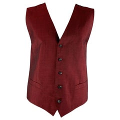 DOLCE & GABBANA Size 48 Solid Wool Mohair & Silk Buttoned Vest