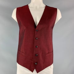 DOLCE & GABBANA Size 48 Solid Wool Mohair & Silk Buttoned Vest