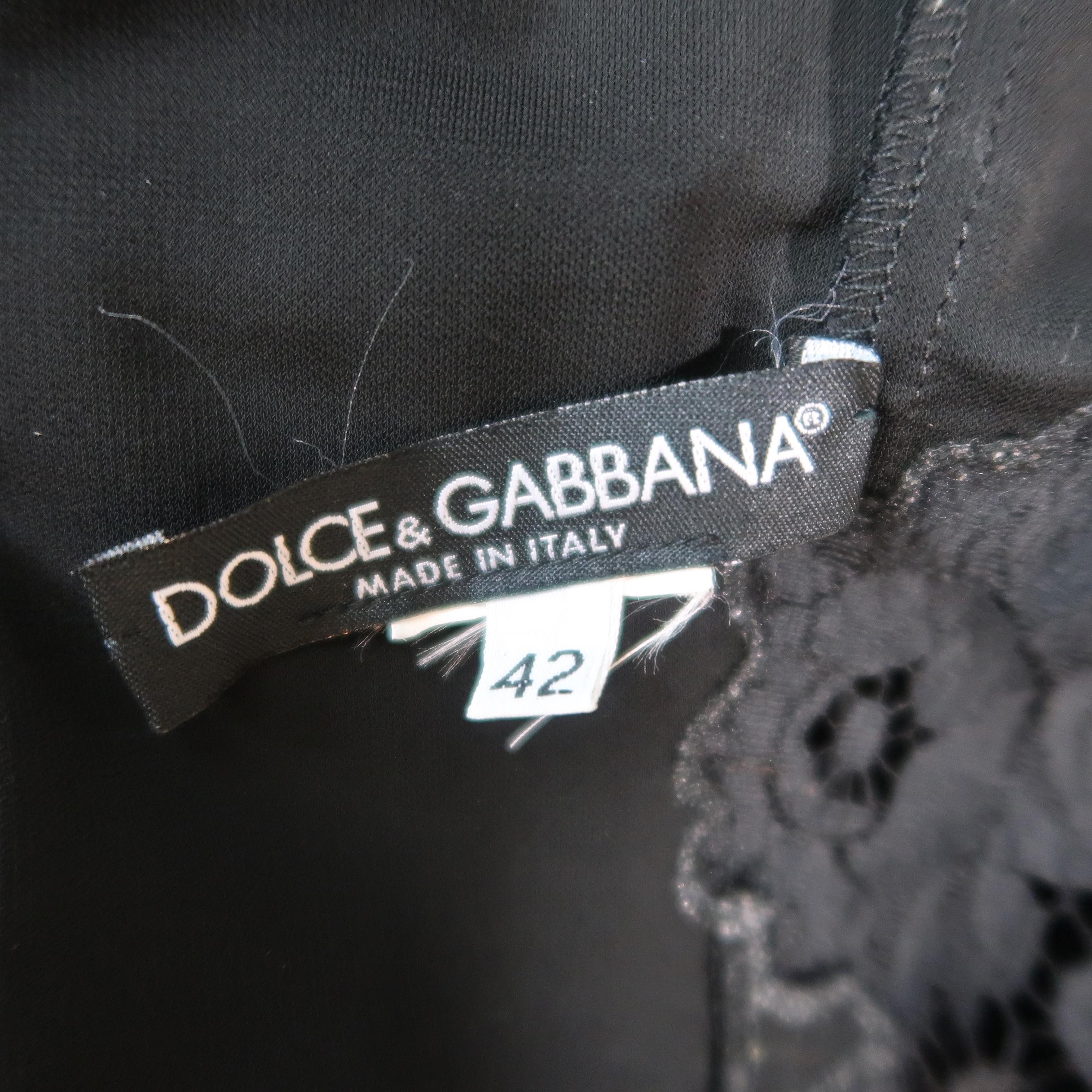 DOLCE & GABBANA Size 6 Black Lace Cutout Sleeveless Blouse 4