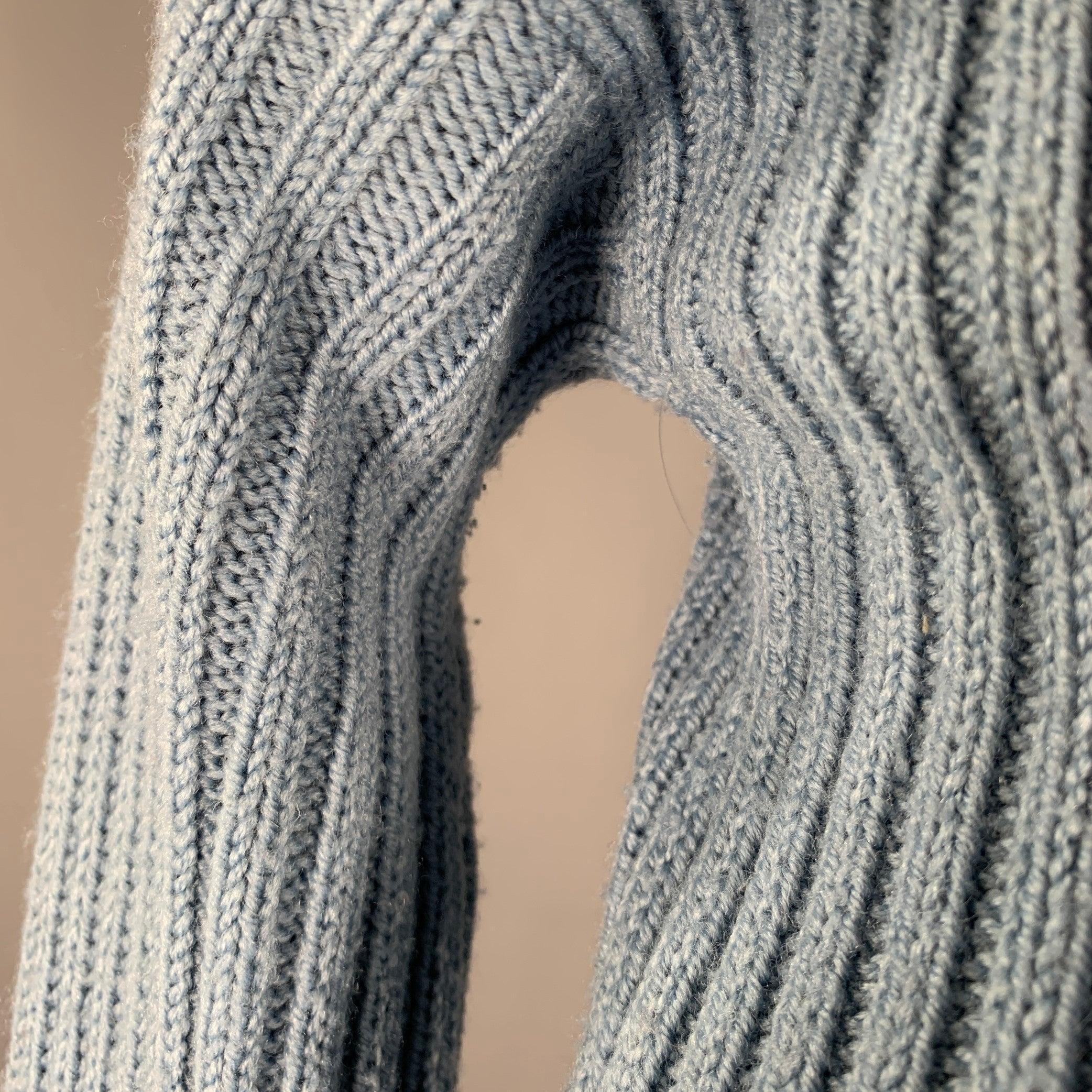 DOLCE & GABBANA Size 6 Blue Virgin Wool Blend Ribbed Sweater For Sale 1