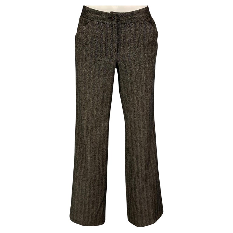 Dolce & Gabbana Dark Gray Check Tartan VirginWool Dress Pants