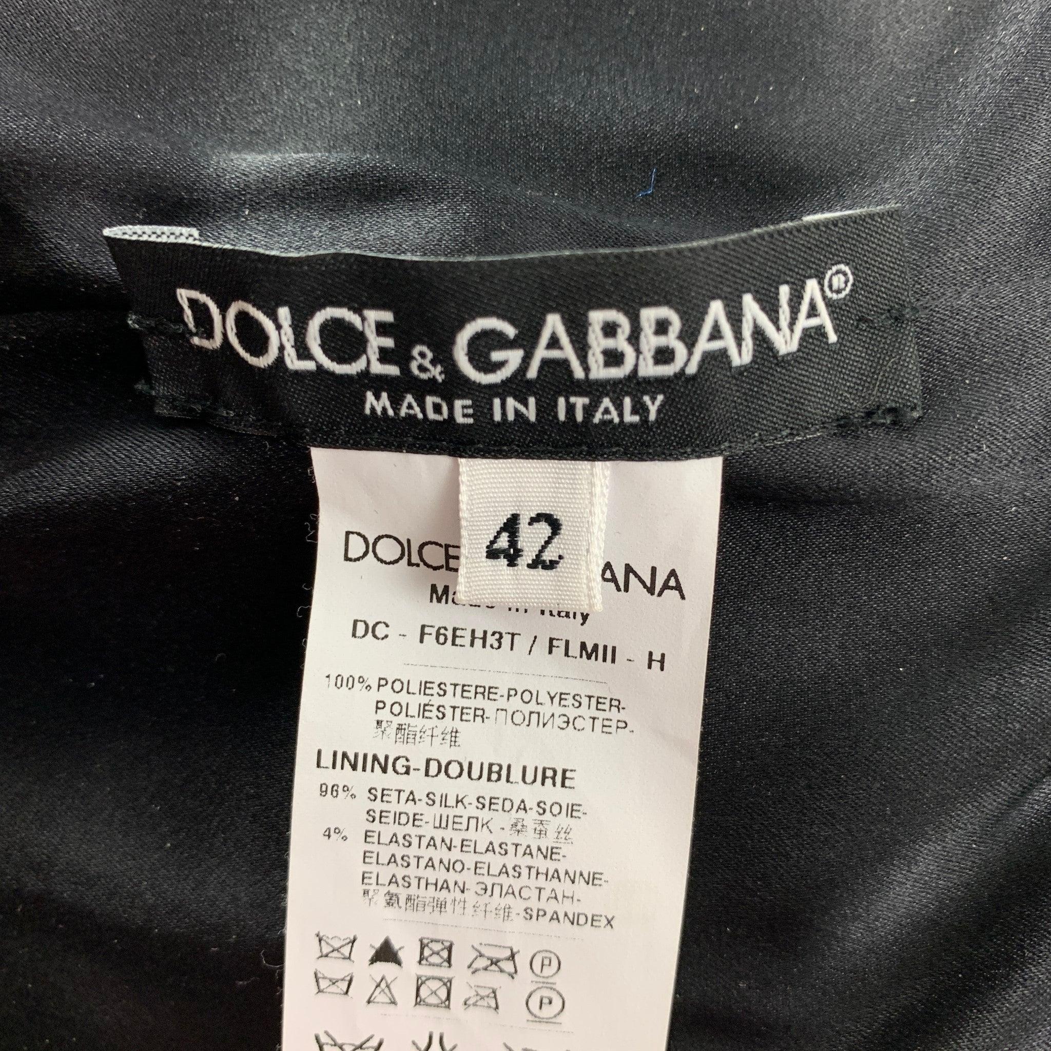 DOLCE & GABBANA Größe 6 Gold & Schwarzes & schwarzes Paillettenkleid mit Meerjungfrauenhemd aus Polyester im Angebot 2