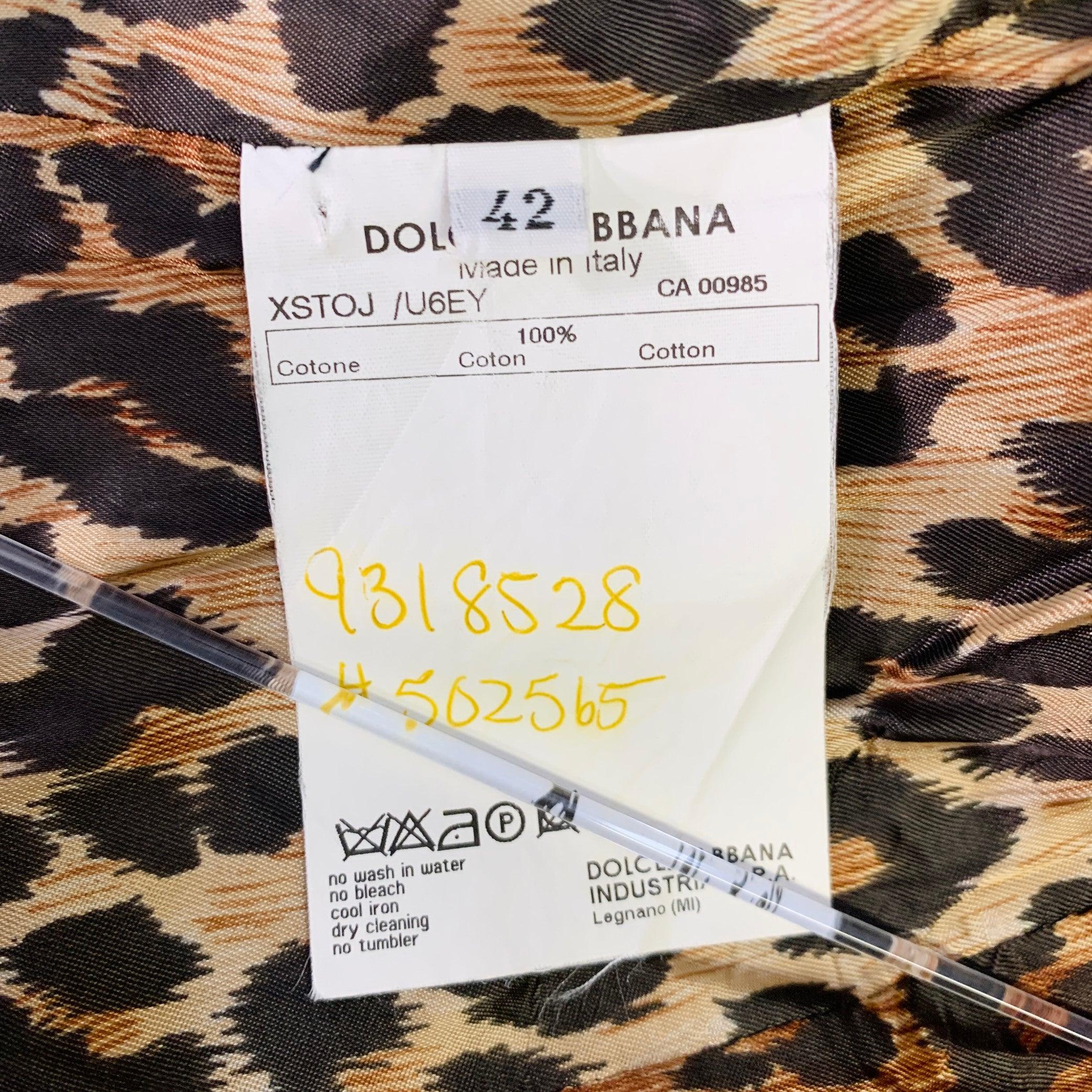 DOLCE & GABBANA Size 6 Khaki Cotton Twill Fitted Button Up Jacket Blazer For Sale 5