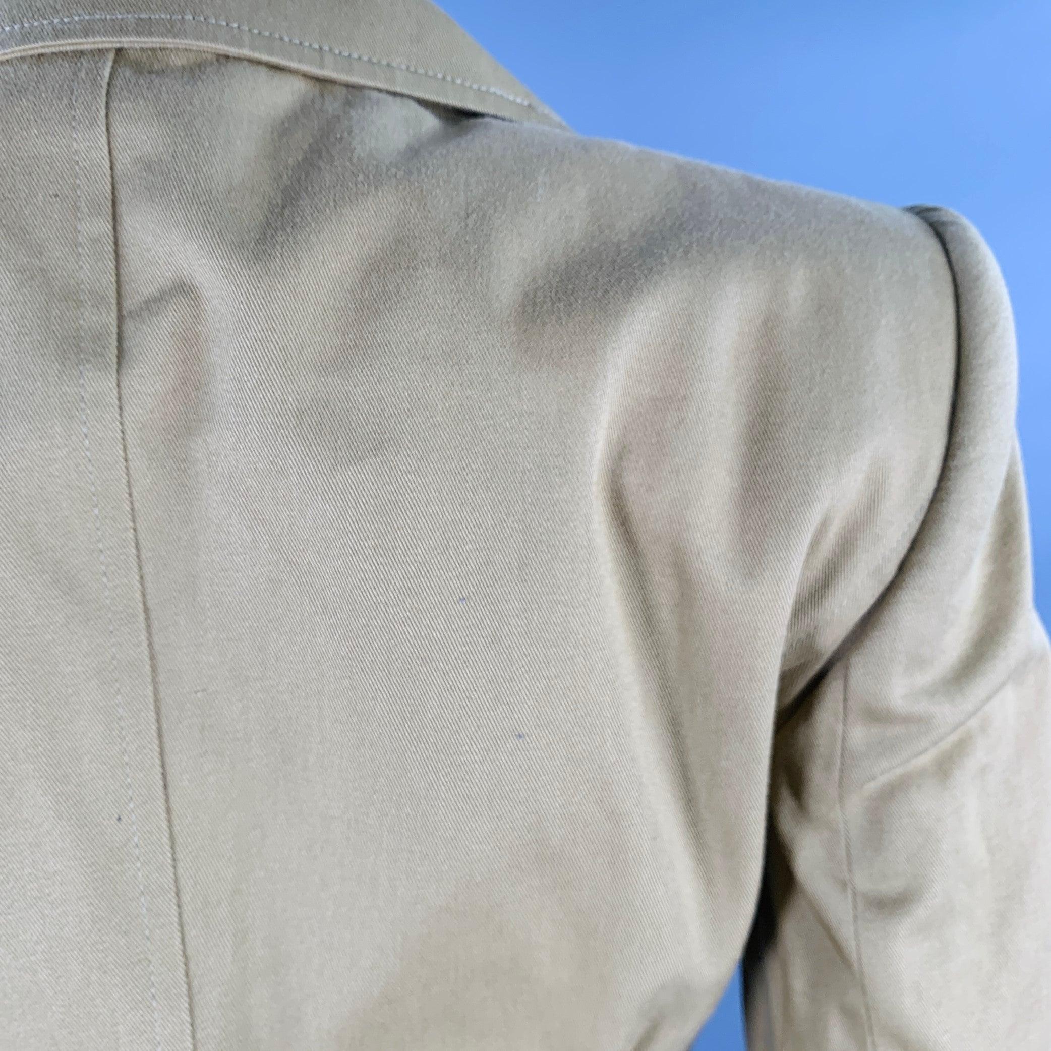 DOLCE & GABBANA Size 6 Khaki Cotton Twill Fitted Button Up Jacket Blazer In Good Condition For Sale In San Francisco, CA