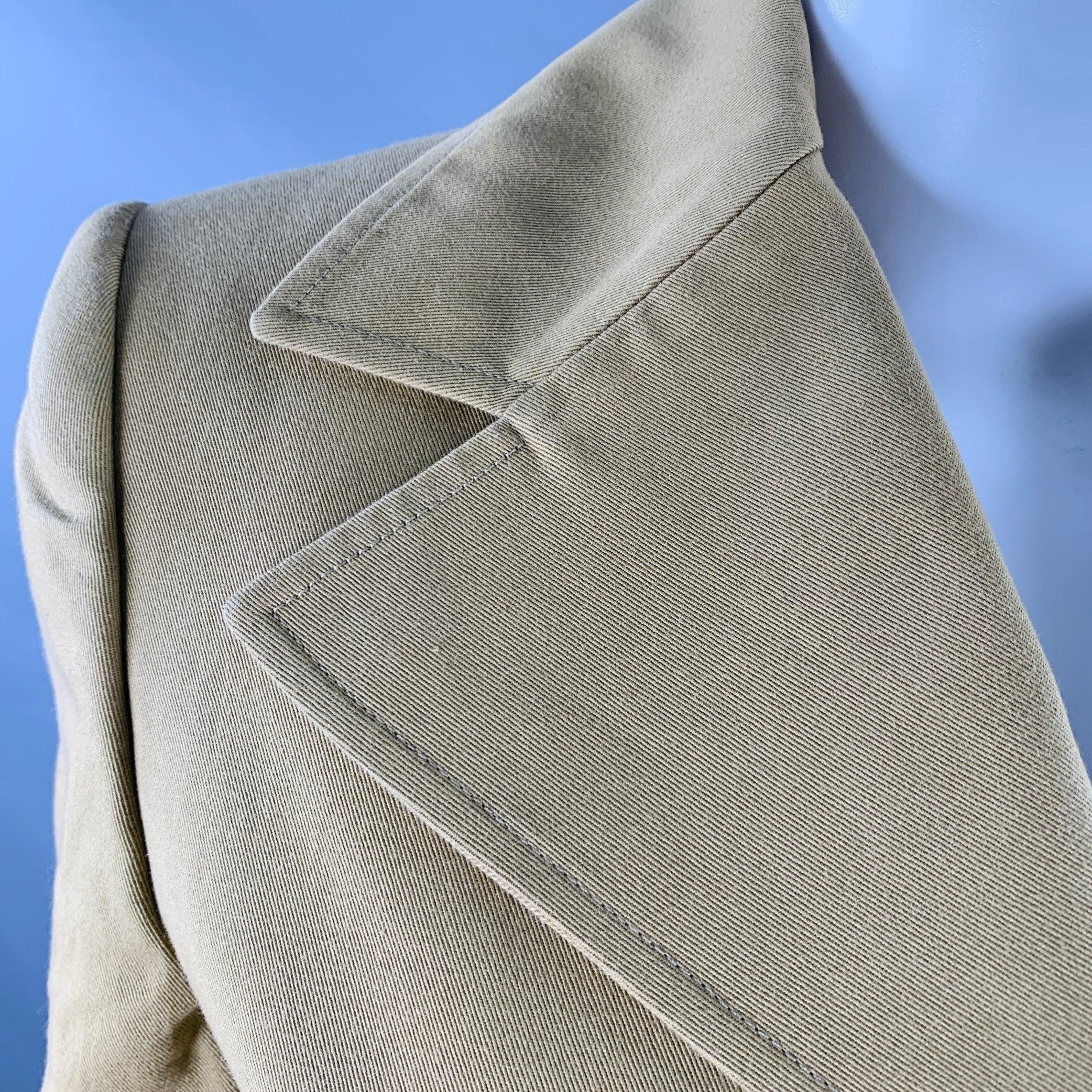 DOLCE & GABBANA Size 6 Khaki Cotton Twill Fitted Button Up Jacket Blazer For Sale 2