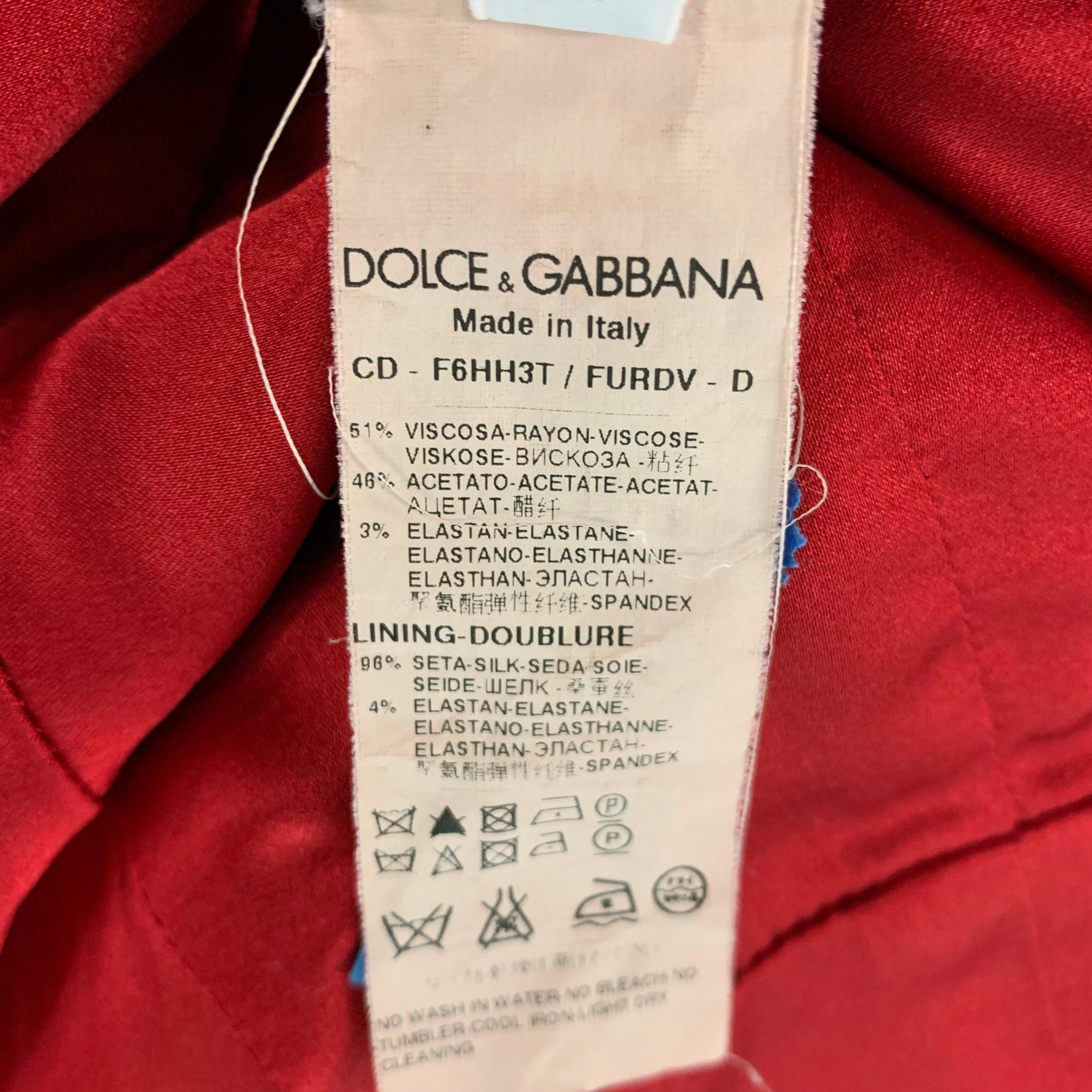 DOLCE & GABBANA Size 6 Red Viscose Blend Solid Mid-Calf Dress 3