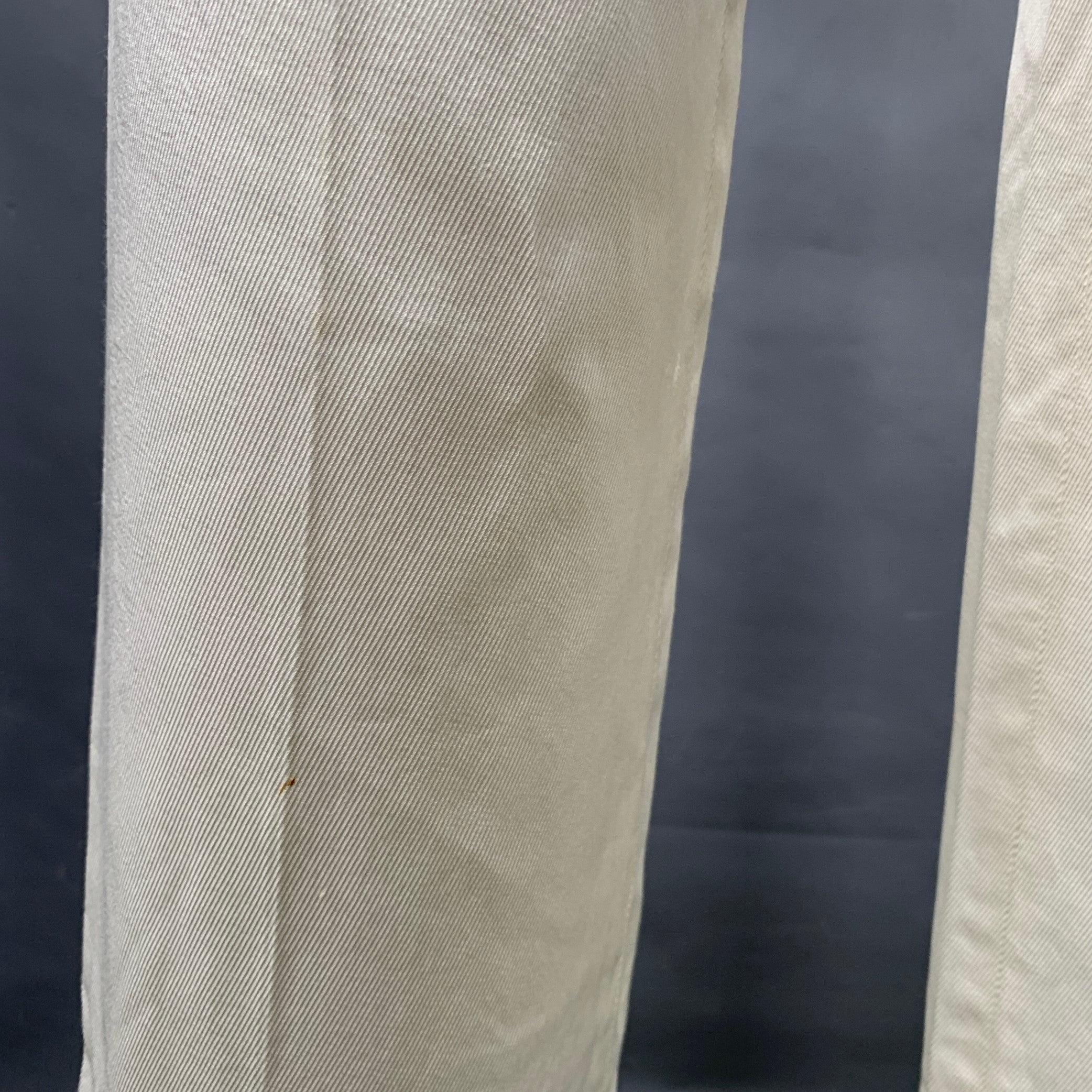 Women's DOLCE & GABBANA Size 6 White Cotton Blend Twill Flat Front Straight Casual Pants For Sale