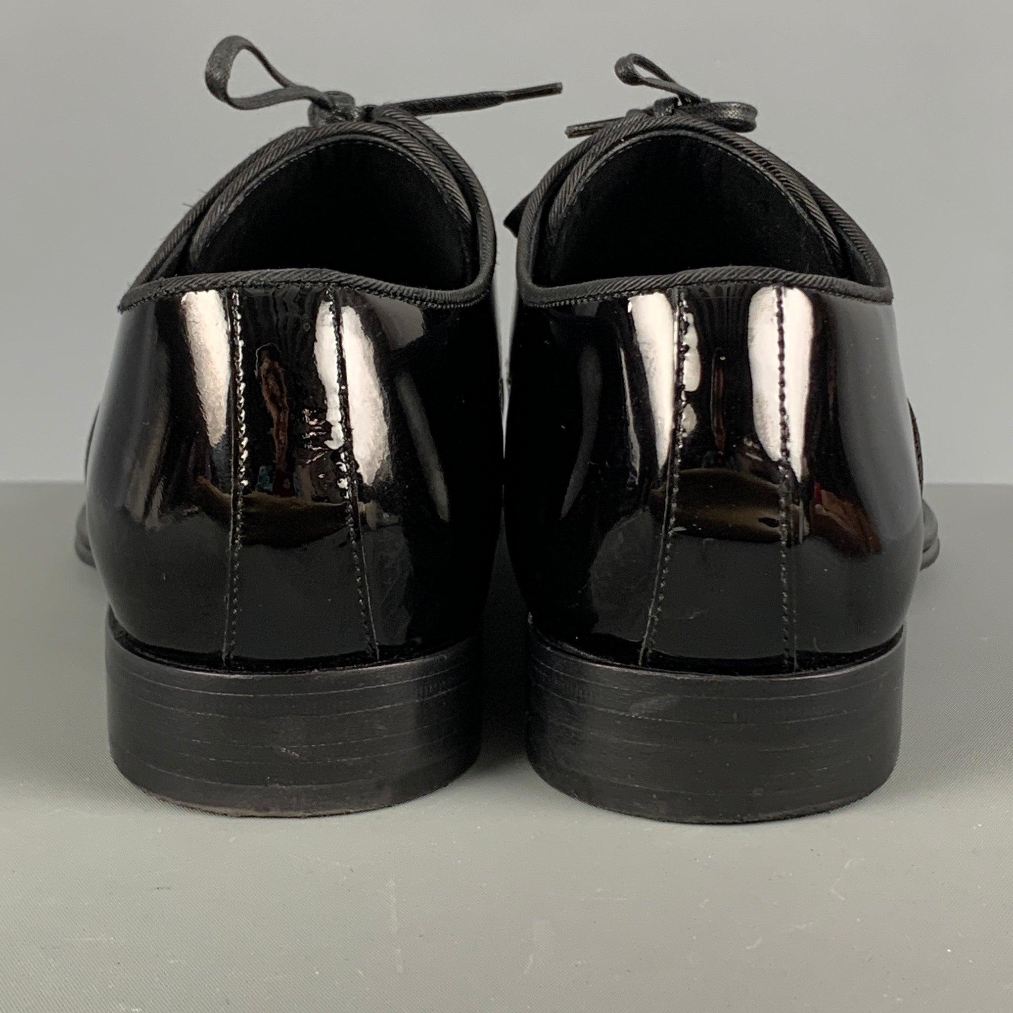 DOLCE & GABBANA Size 7.5 Black Lace Up Shoes In Excellent Condition For Sale In San Francisco, CA