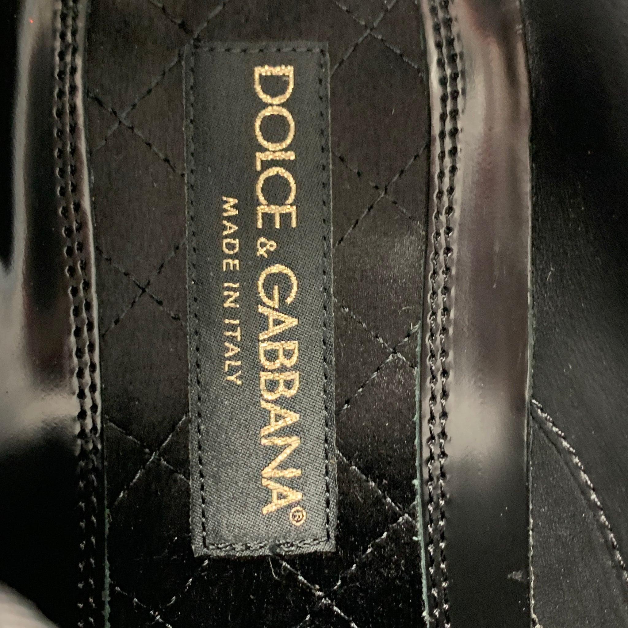 DOLCE & GABBANA Size 7.5 Black Lace Up Shoes For Sale 3