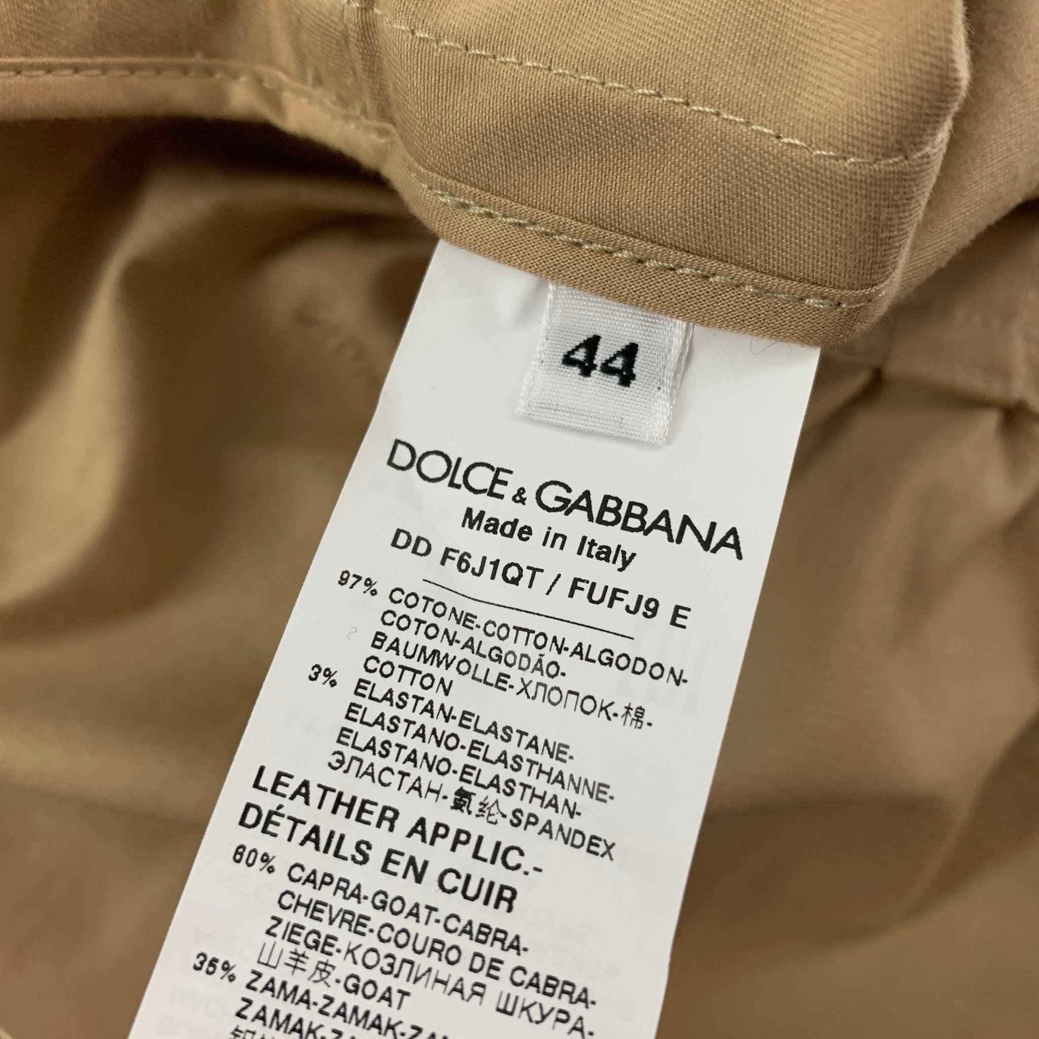 Men's DOLCE & GABBANA Size 8 Beige Cotton Long Sleeve Jumpsuits For Sale