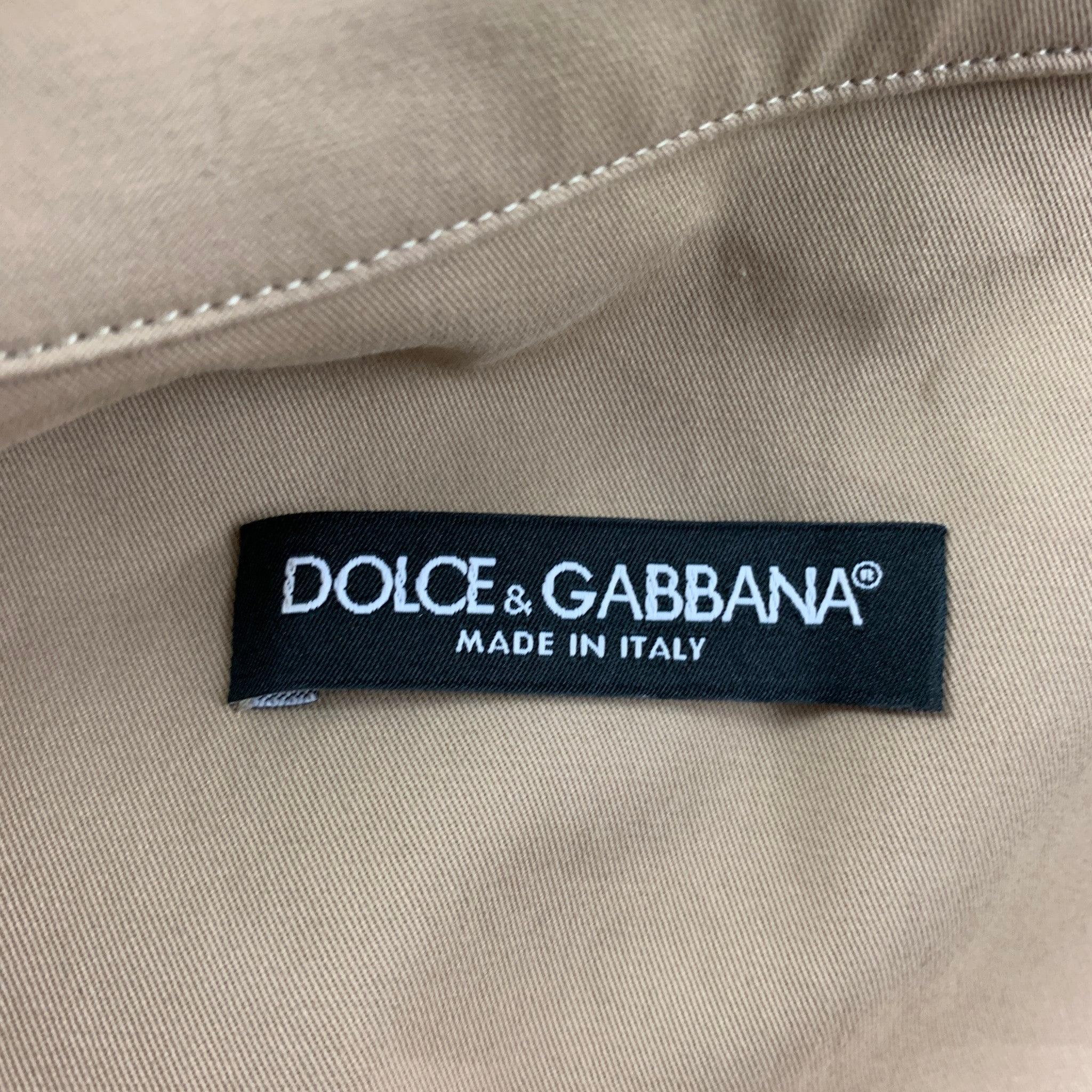 DOLCE & GABBANA Size 8 Beige Cotton Long Sleeve Jumpsuits For Sale 1