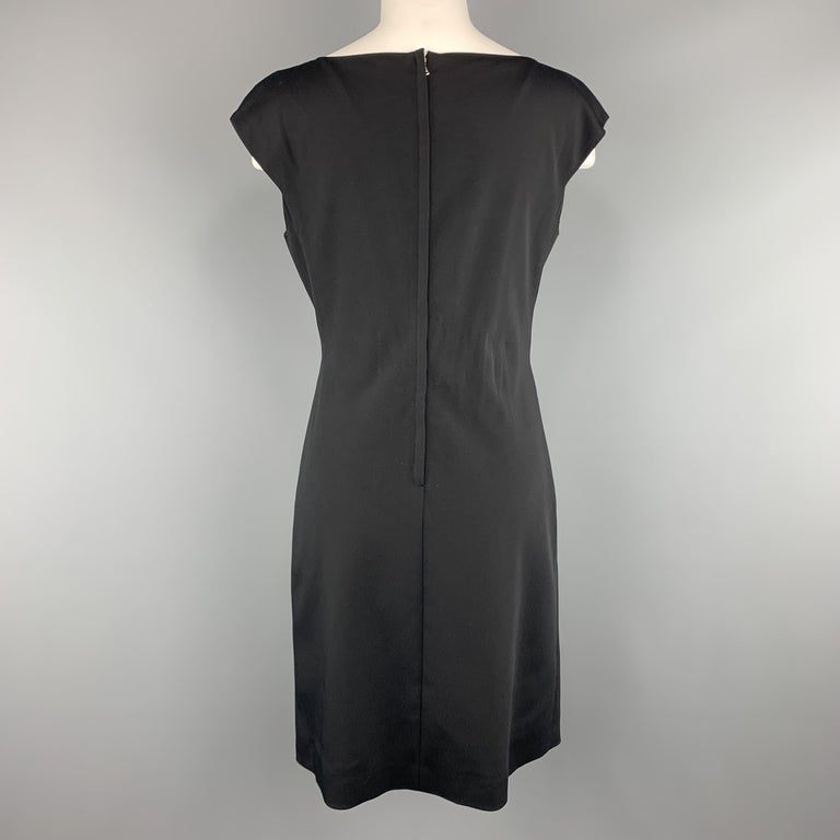 DOLCE and GABBANA Size 8 Black Patent Belt Grommet Shift Dress at 1stDibs