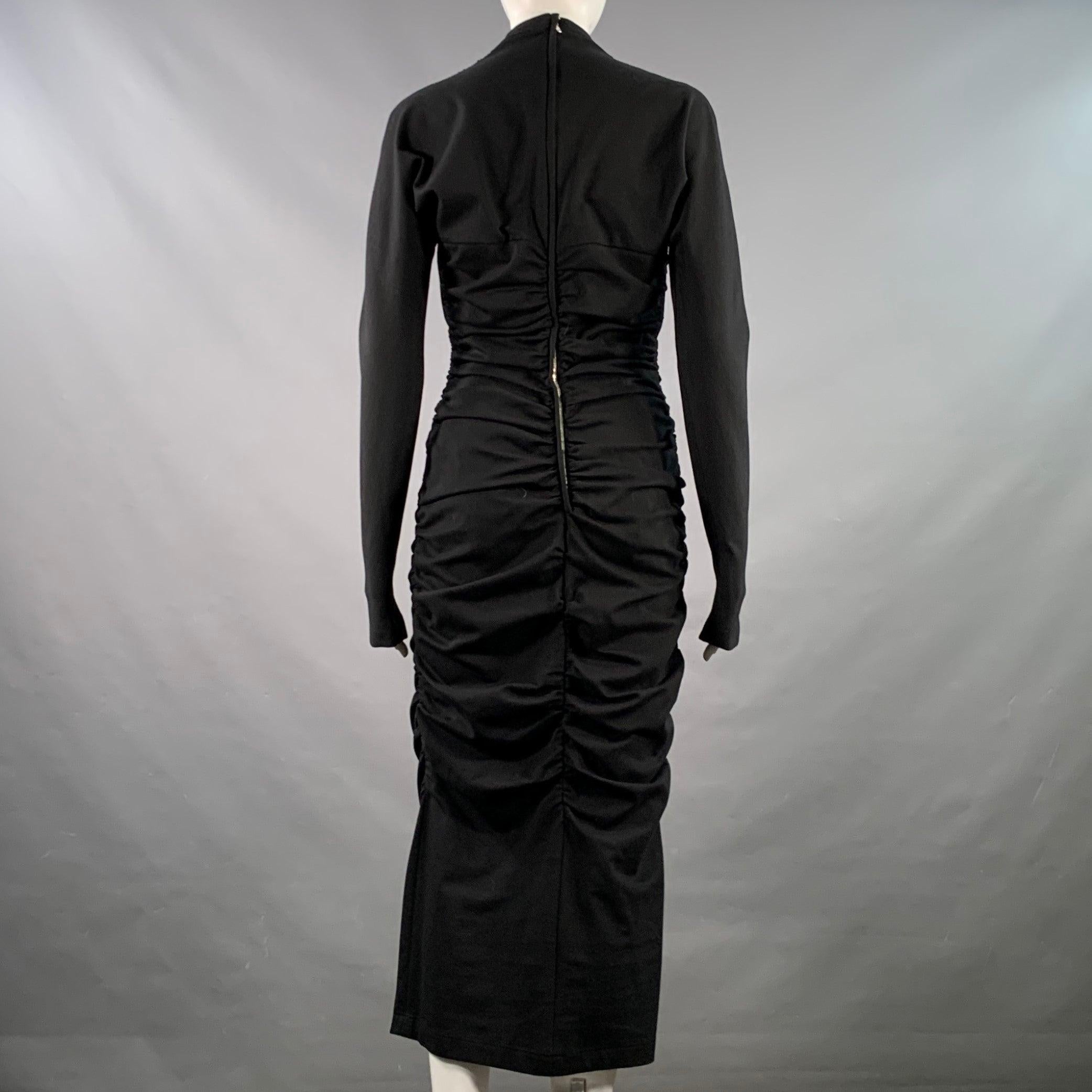 DOLCE & Gabbana Taille 8 Noir Viscose Blend Bodycon Ruched Cutout Cocktail Dress Pour femmes en vente