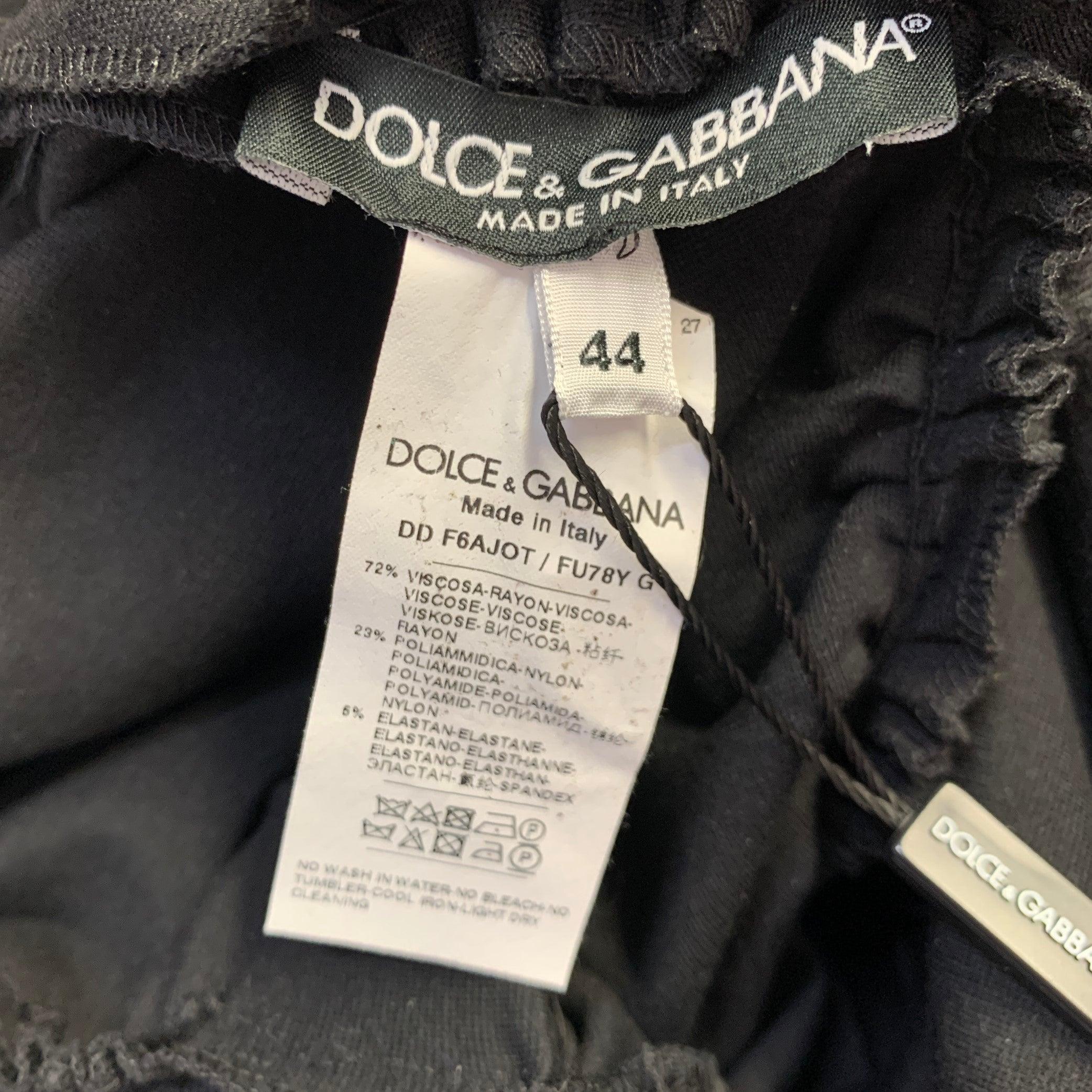 DOLCE & Gabbana Taille 8 Noir Viscose Blend Bodycon Ruched Cutout Cocktail Dress en vente 1