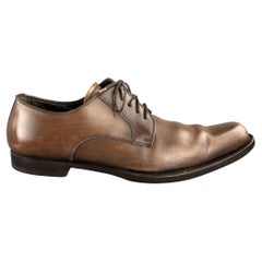 DOLCE & GABBANA Size 8 Cognac Leather Pointed Toe Lace Up Shoes