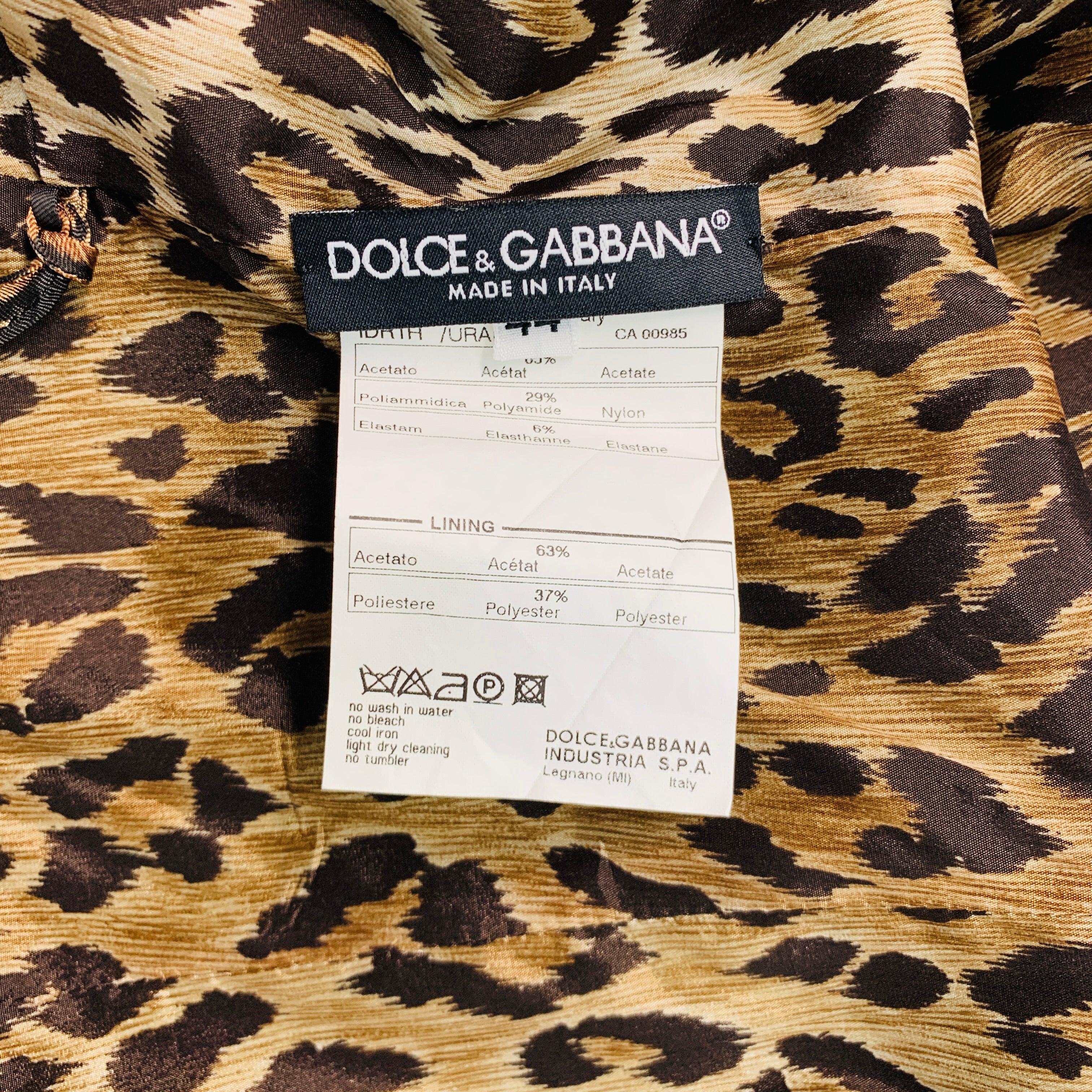 DOLCE & GABBANA Taille 8 - Robe de cocktail sans manches mid-calf en acétate vert Pour femmes en vente