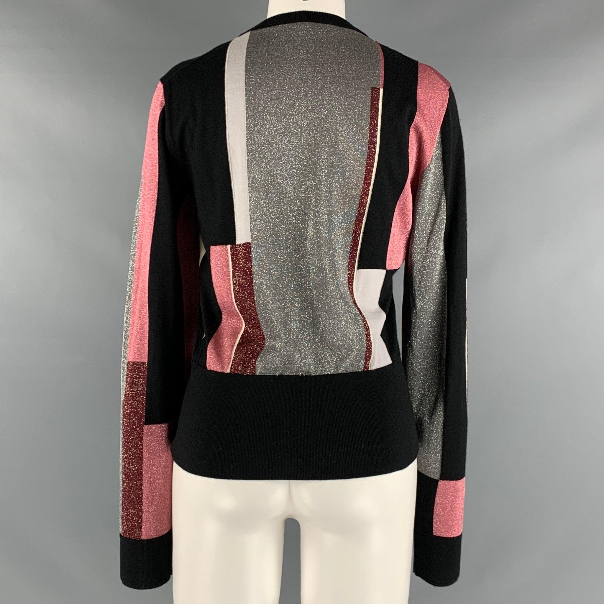 DOLCE & GABBANA Größe 8 Mehrfarbiger langärmeliger Pullover aus Kaschmirmischung Damen im Angebot