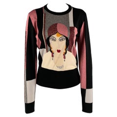DOLCE & GABBANA Taglia 8 Pullover a maniche lunghe in misto cashmere multicolore