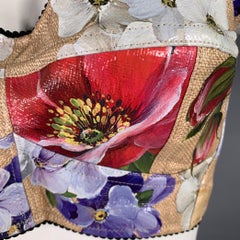 DOLCE & GABBANA Size 8 Multi Color Nylon Blend Floral Bralette