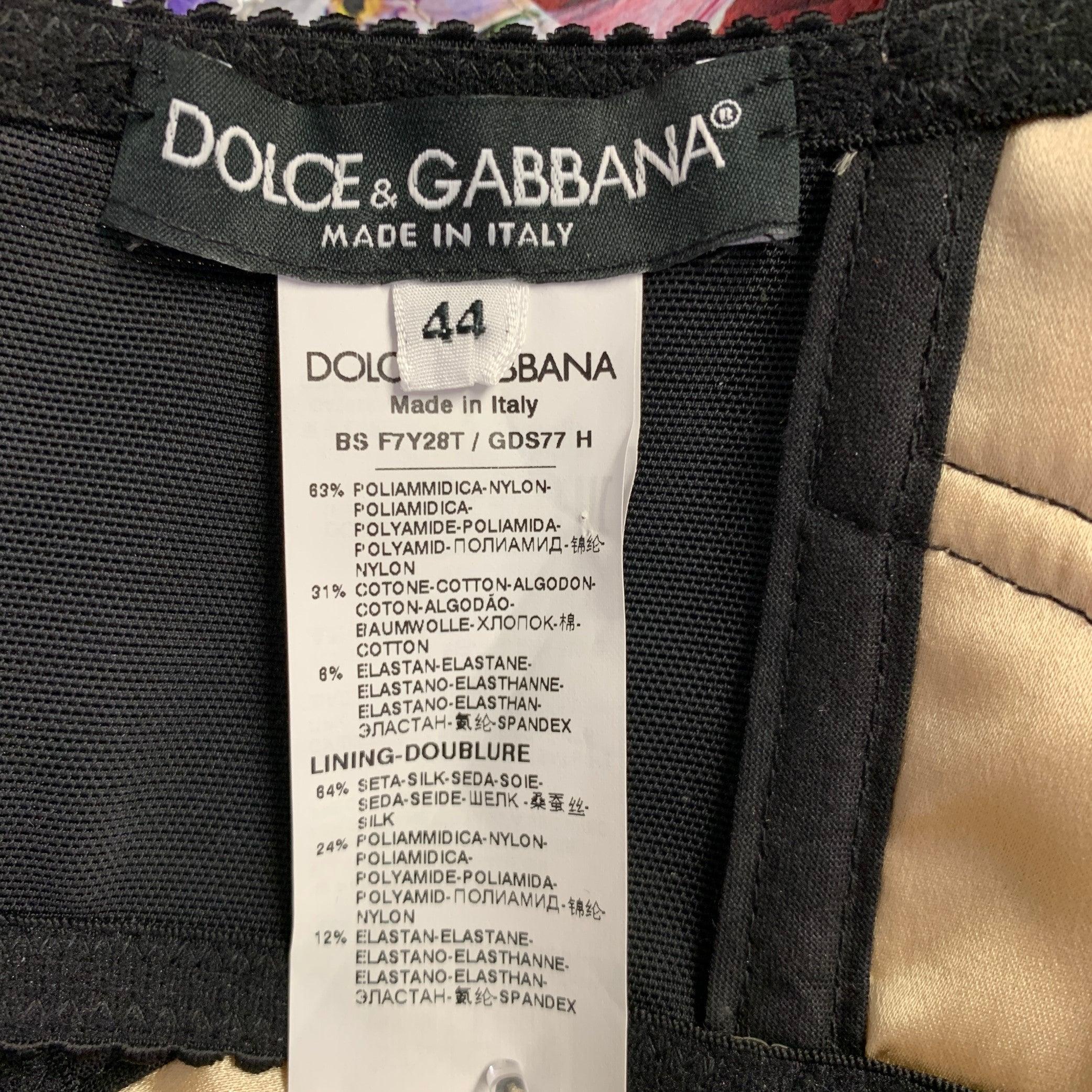 DOLCE & GABBANA Size 8 Multi Color Nylon Blend Floral Bralette For Sale 1