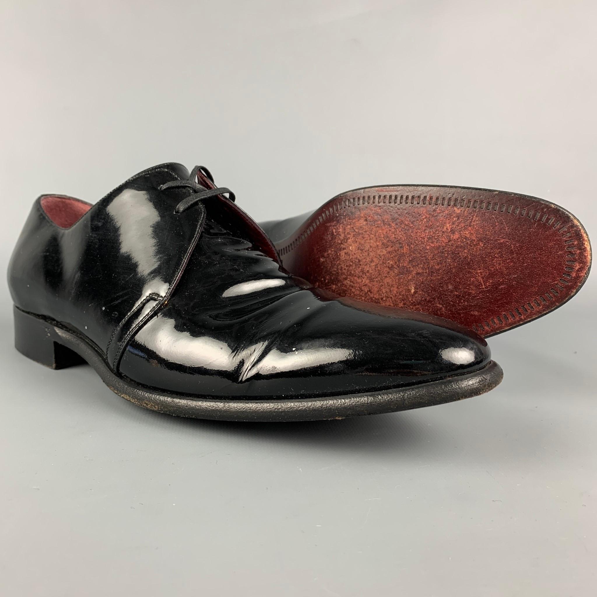 DOLCE & GABBANA Size 8.5 Black Leather Lace Up Shoes In Good Condition In San Francisco, CA