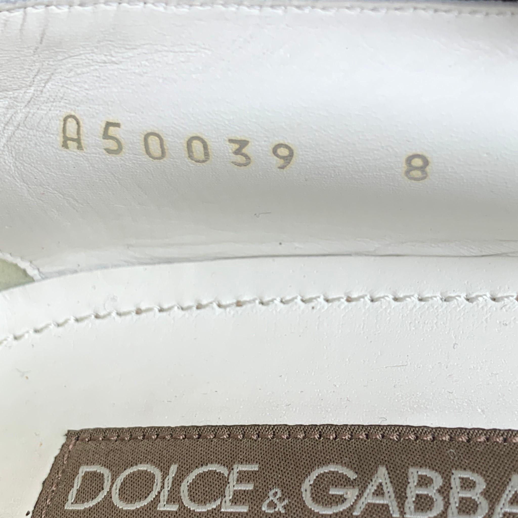 DOLCE & GABBANA Size 9 Off White & Black Stripe Canvas Espadrille Loafers 2