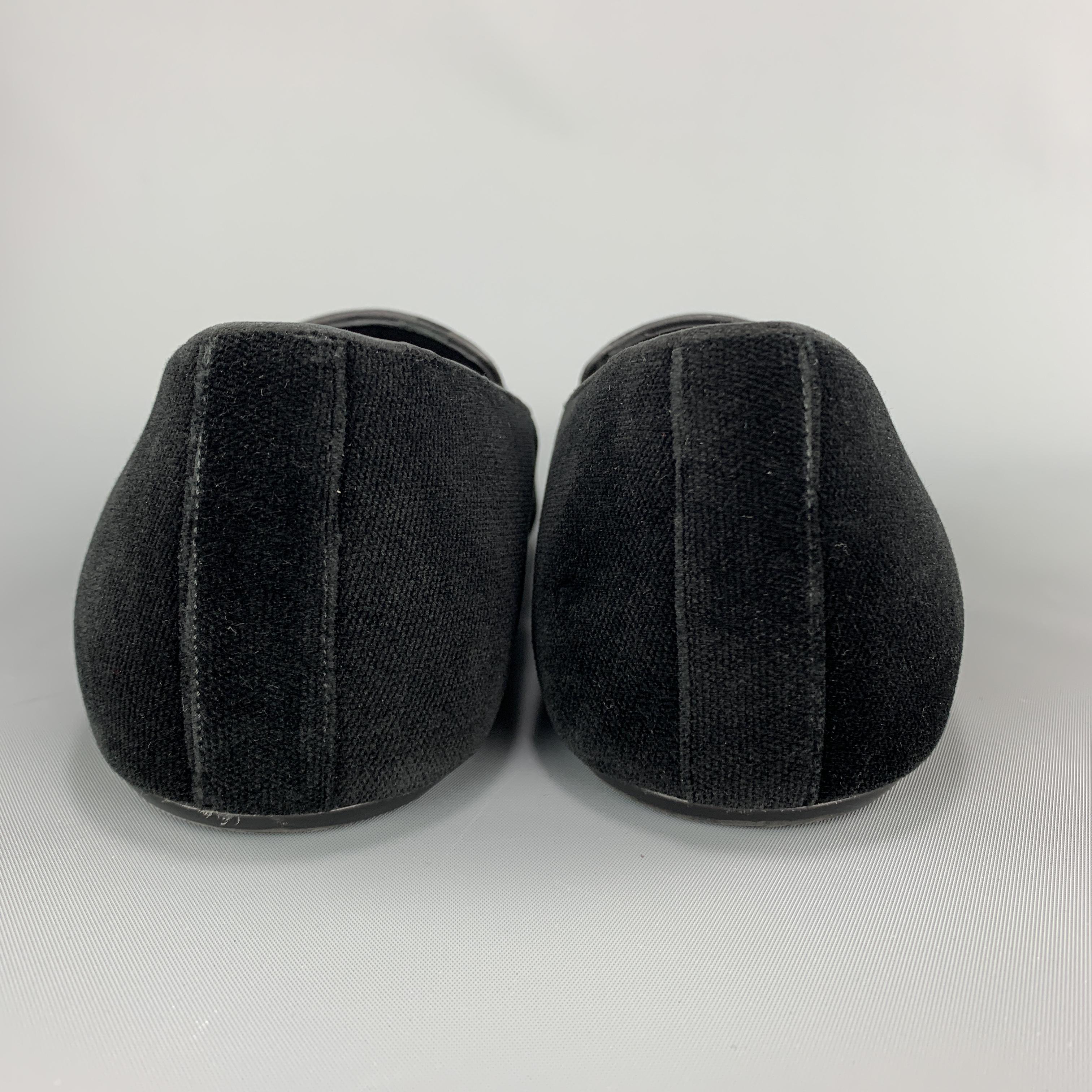 DOLCE & GABBANA Size 9.5 Black Velvet Slipper Loafers 1