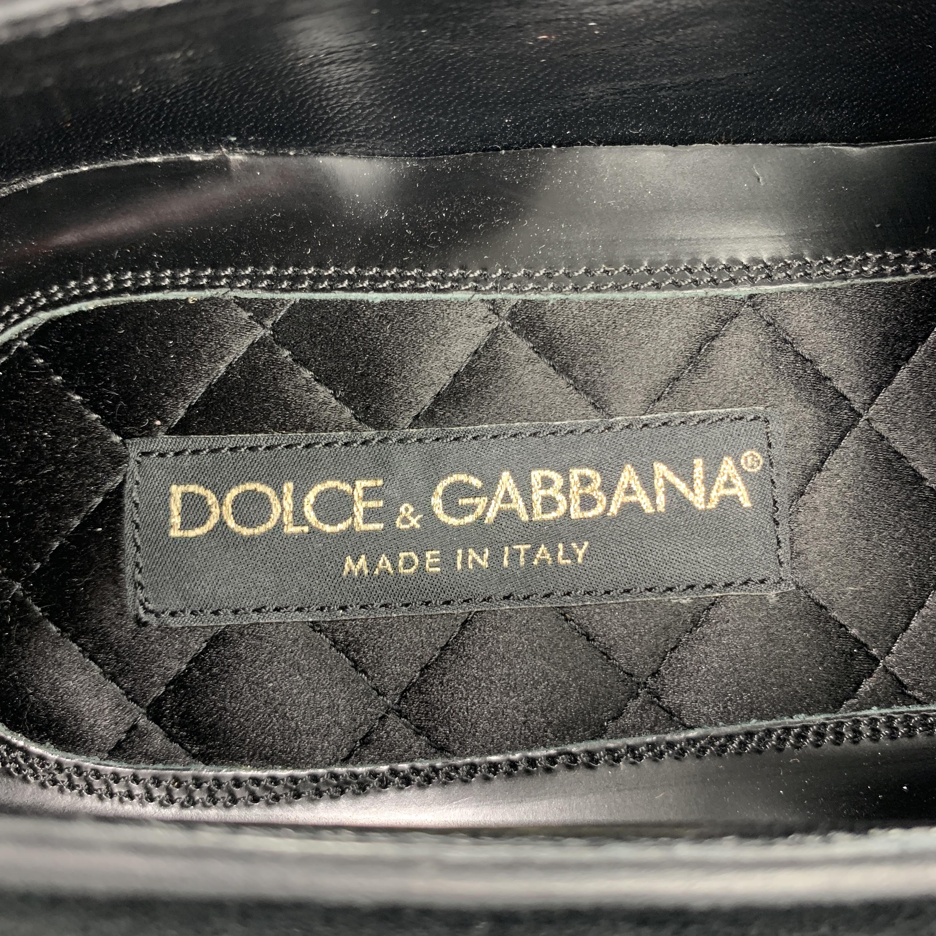 DOLCE & GABBANA Size 9.5 Black Velvet Slipper Loafers 5
