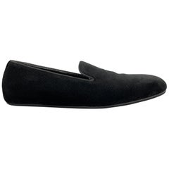 DOLCE & GABBANA Size 9.5 Black Velvet Slipper Loafers