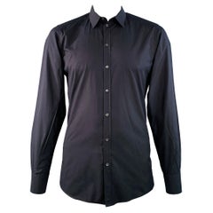 DOLCE
GABBANA Size L Black Cotton Button Up Long Sleeve Shirt