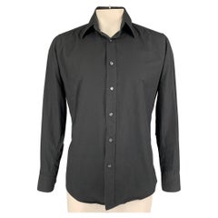 DOLCE & GABBANA Size L Black Cotton Button Up Long Sleeve Shirt